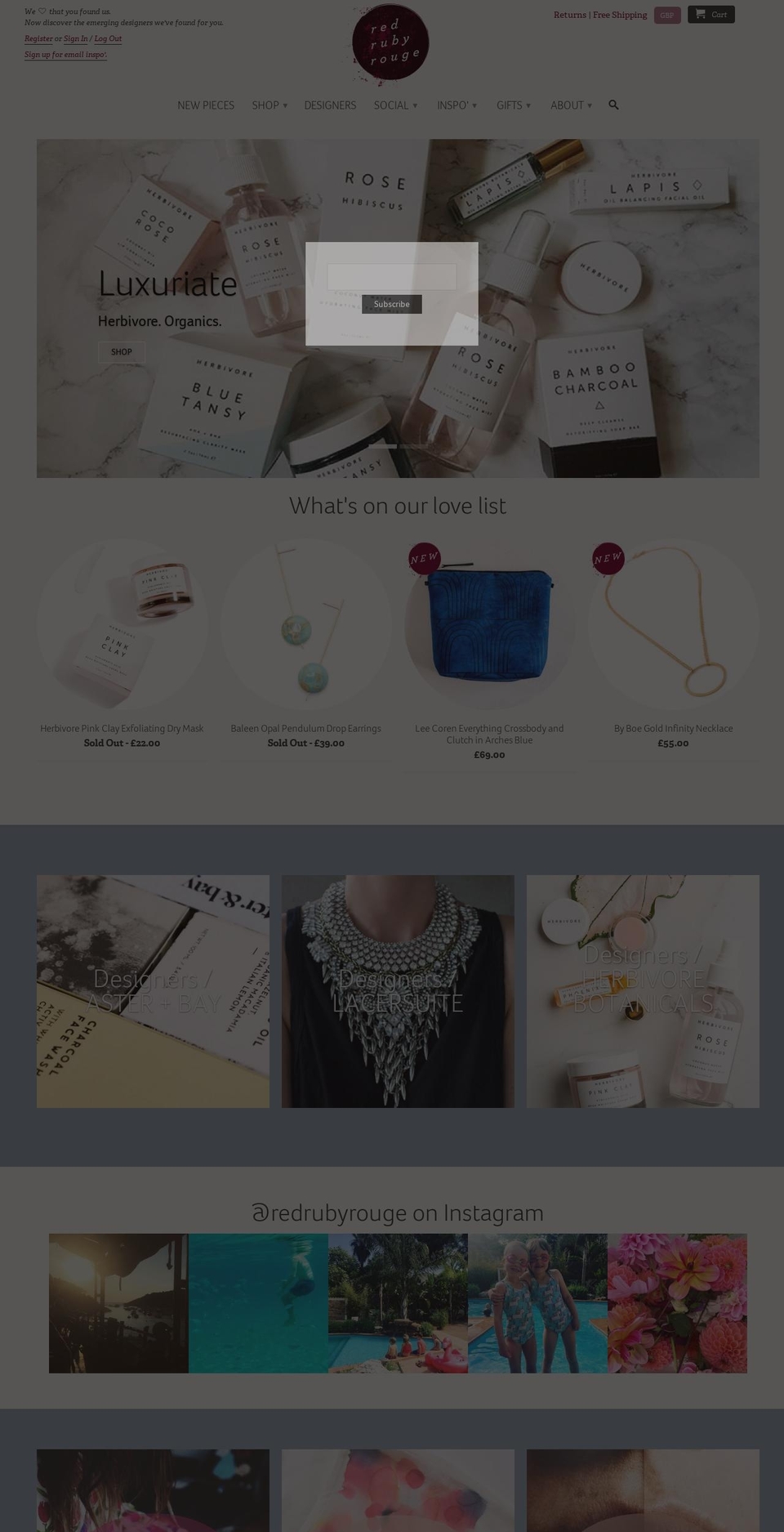 redrubyrouge.org shopify website screenshot