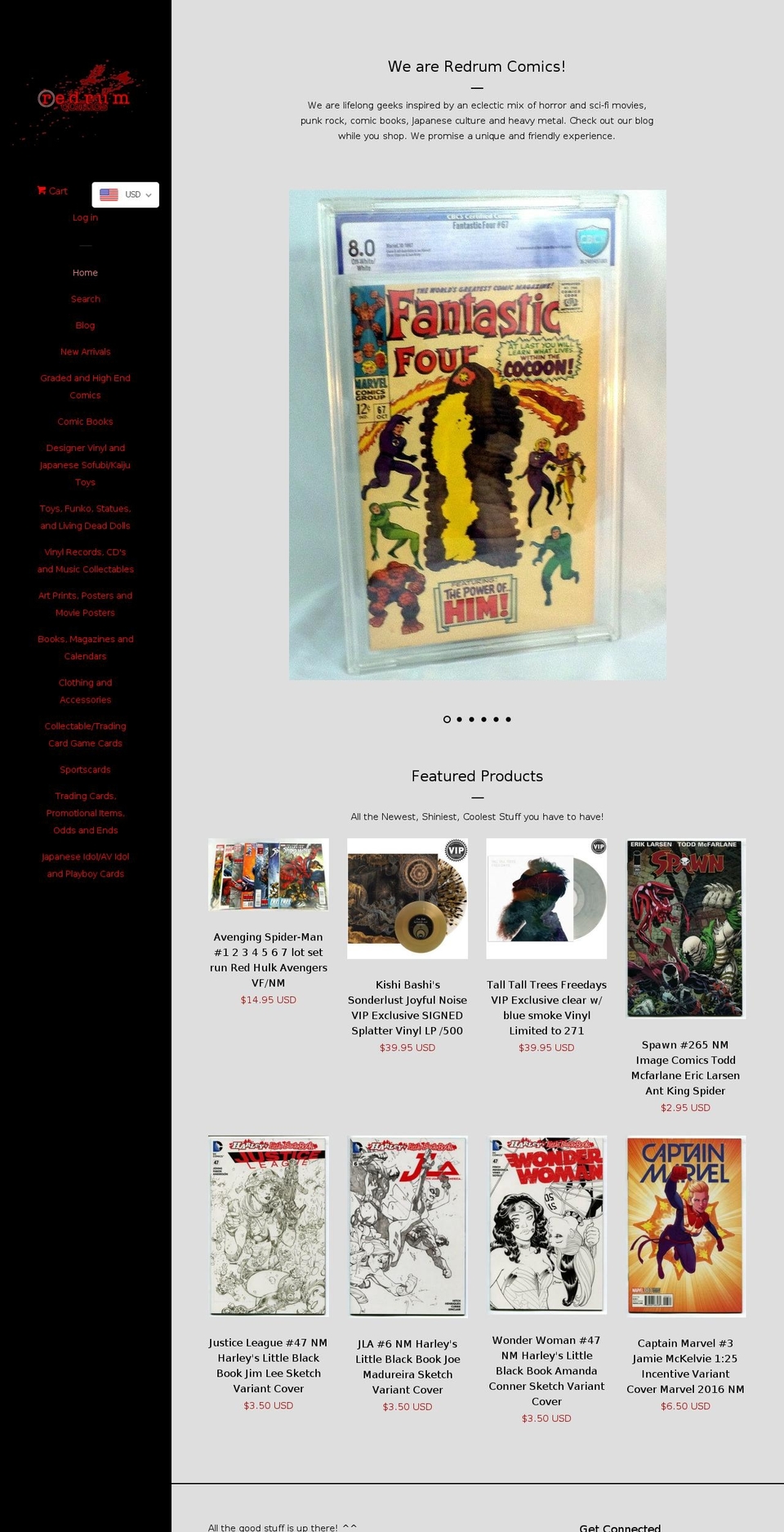 redrumcomics.com shopify website screenshot