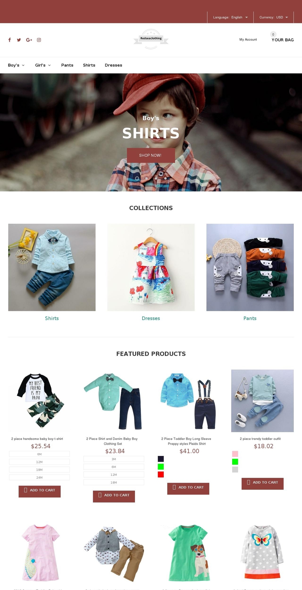 redseaclothing.com — Shopify storefront screenshot