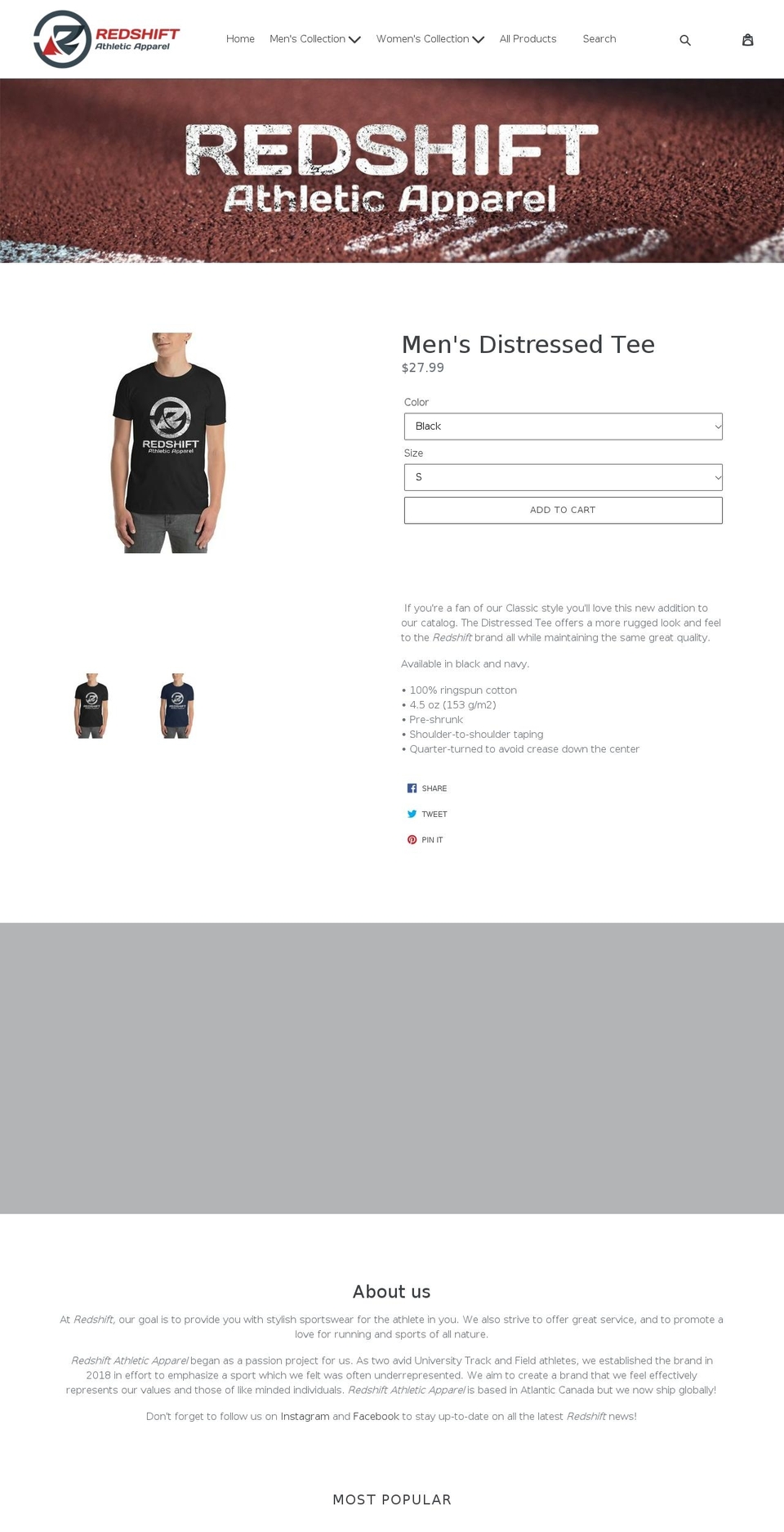 redshiftrunning.com — Shopify storefront screenshot