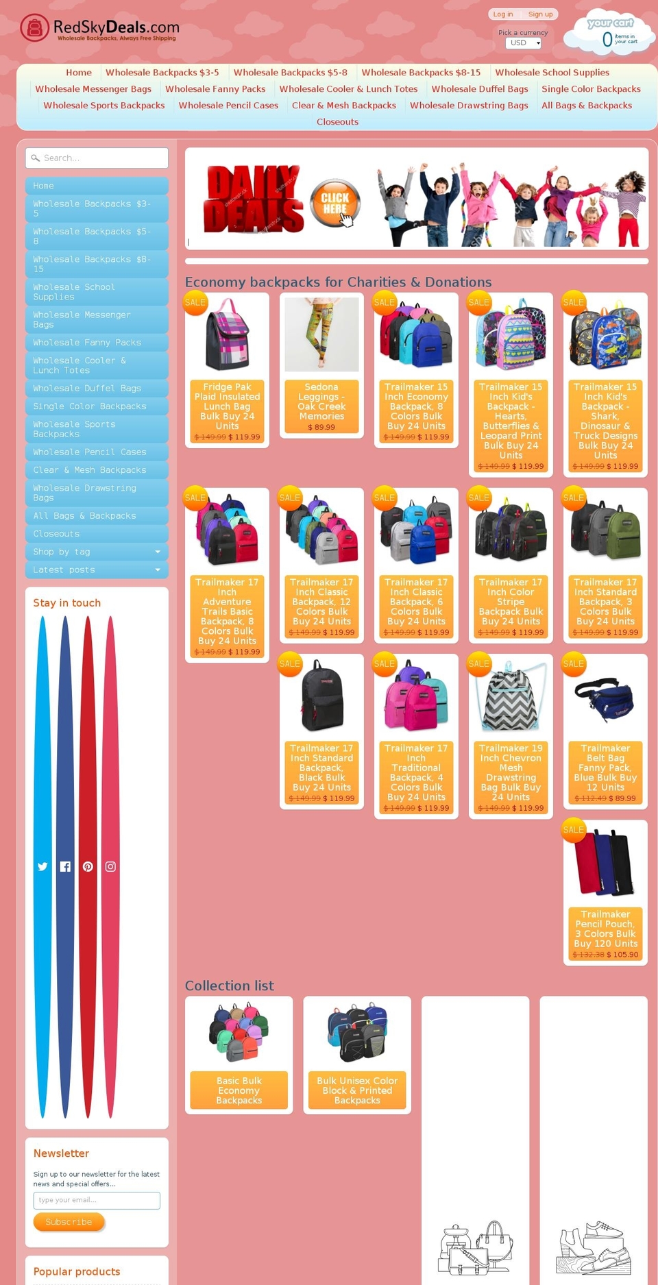 redskydeals.com shopify website screenshot