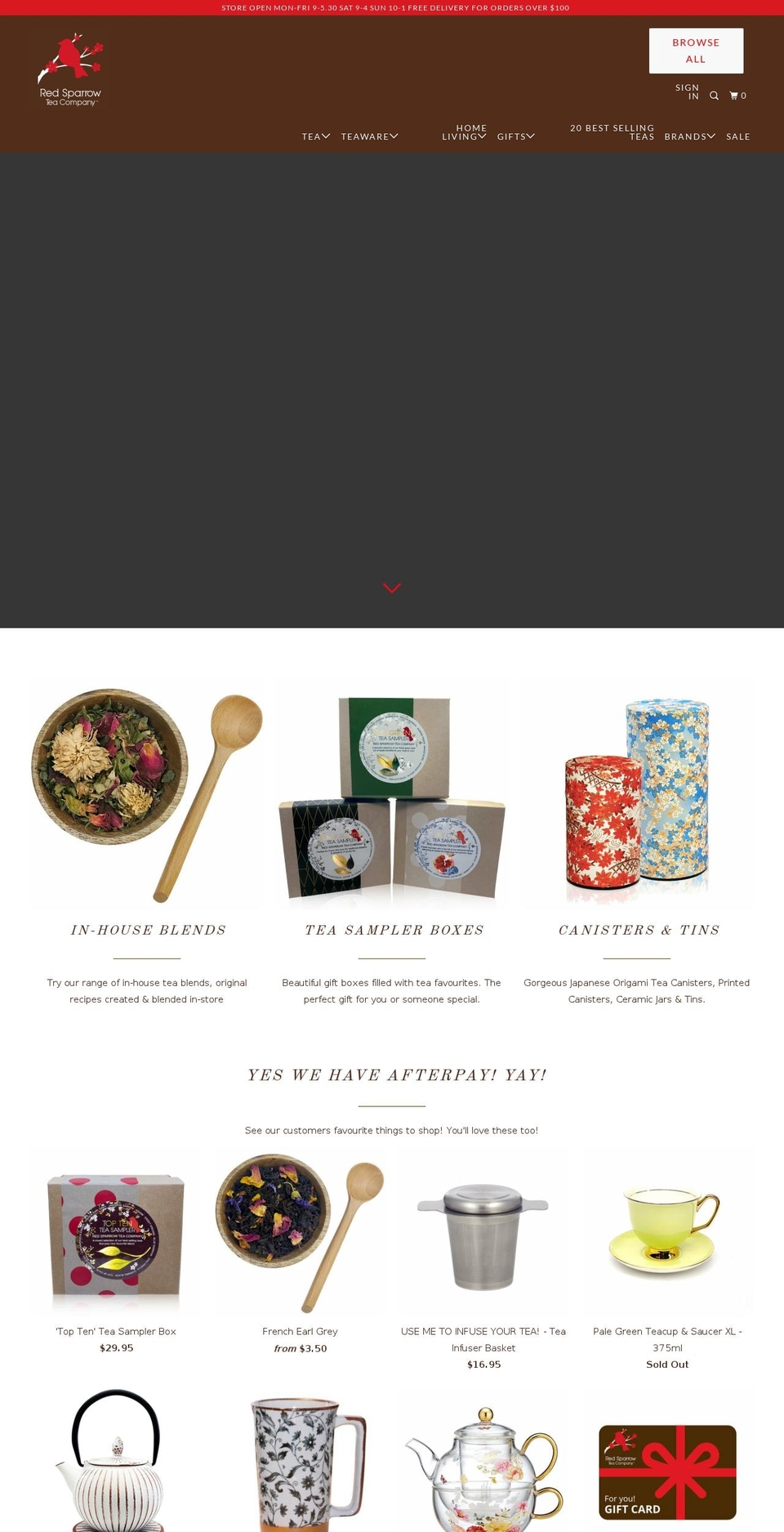 redsparrowteacompany.com.au shopify website screenshot