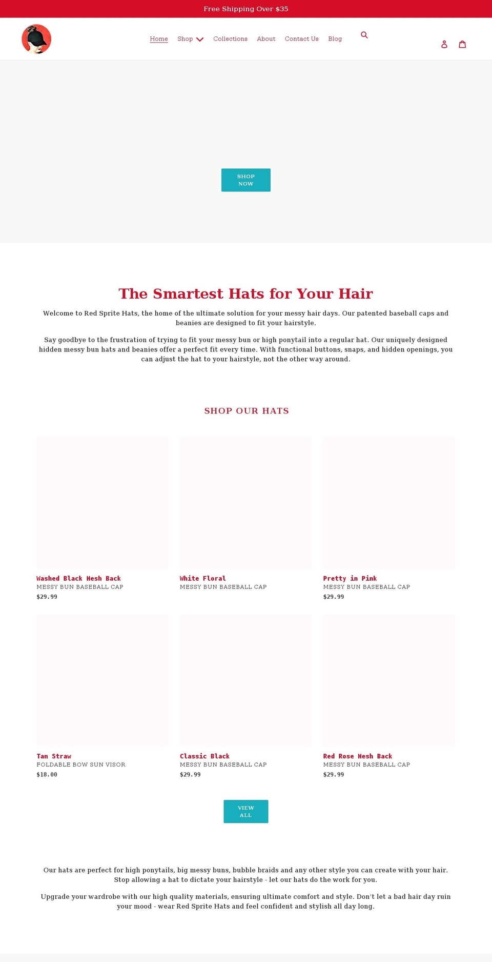 redspritehats.com shopify website screenshot