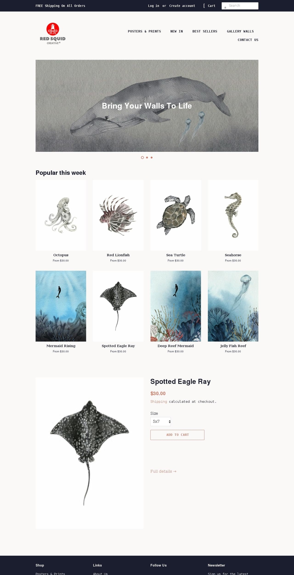 redsquidcreative.com shopify website screenshot