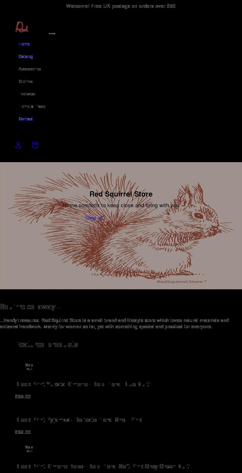 redsquirrel.store shopify website screenshot