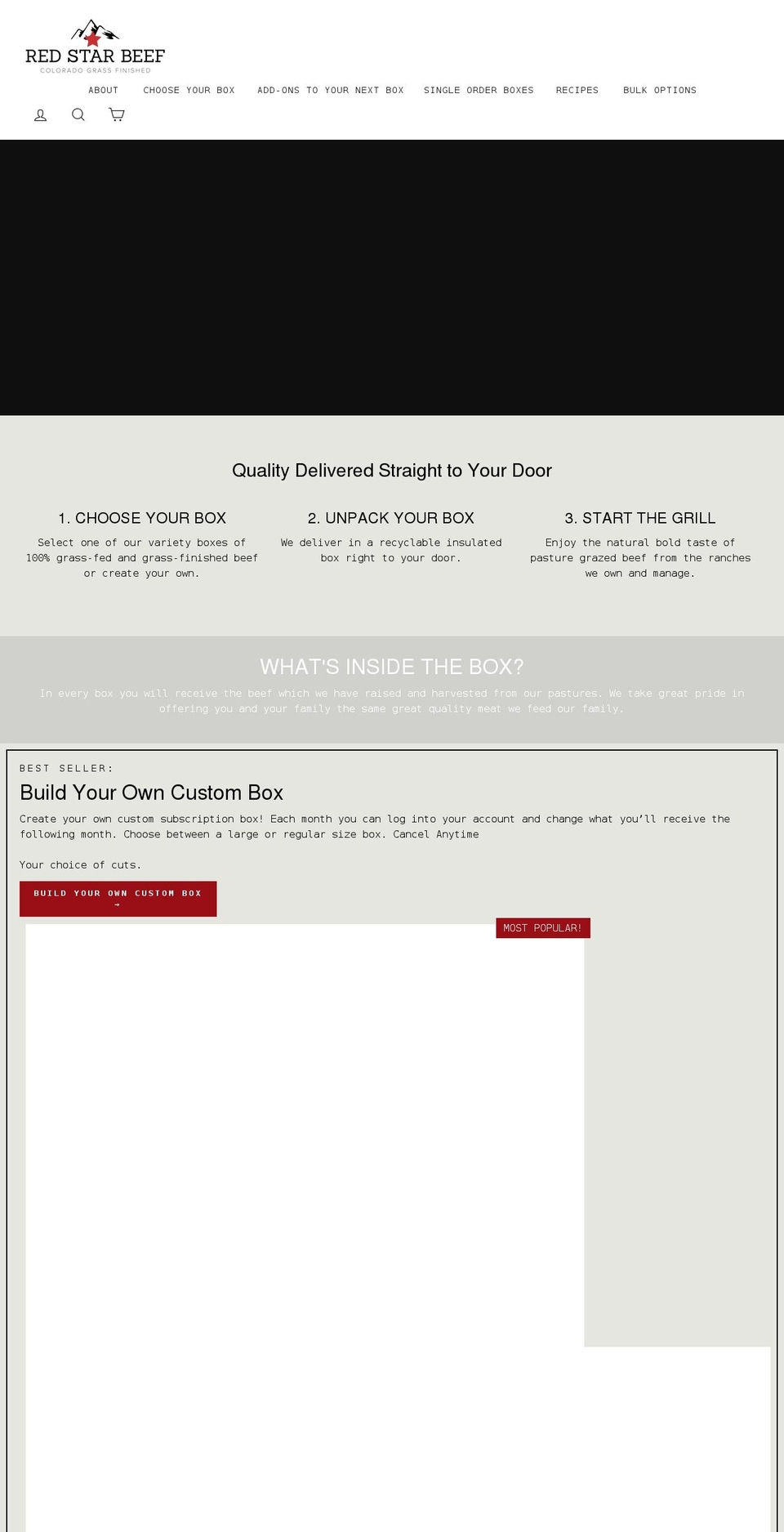 redstarbeef.com shopify website screenshot