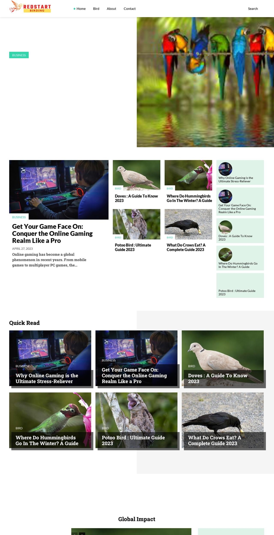 redstartbirding.com — Shopify storefront screenshot