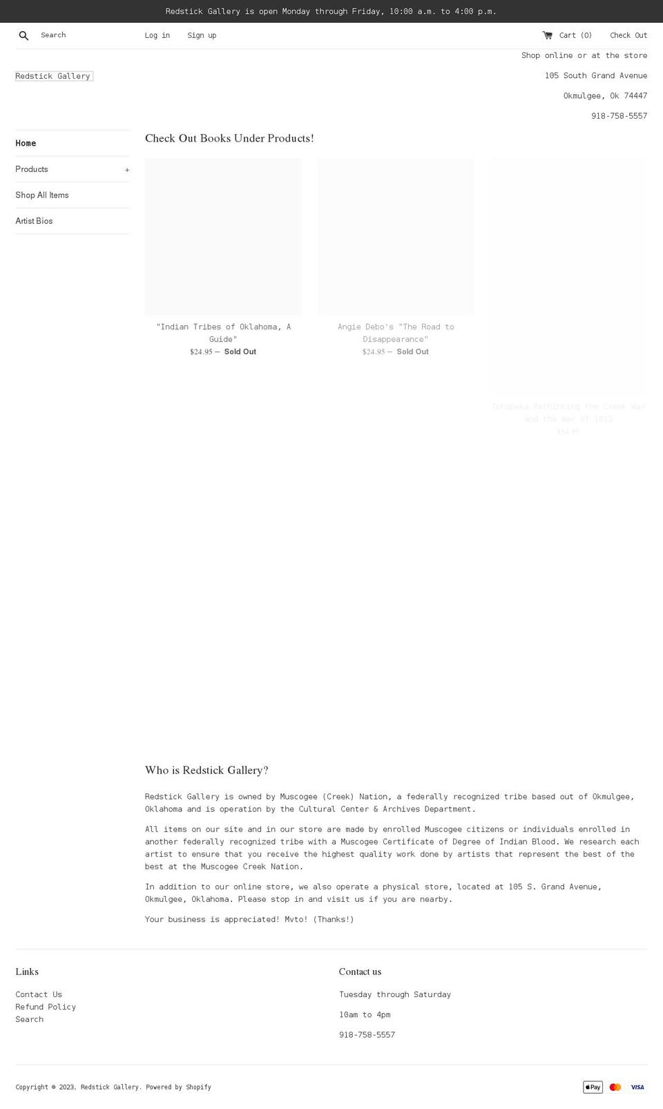 redstick-gallery.myshopify.com shopify website screenshot