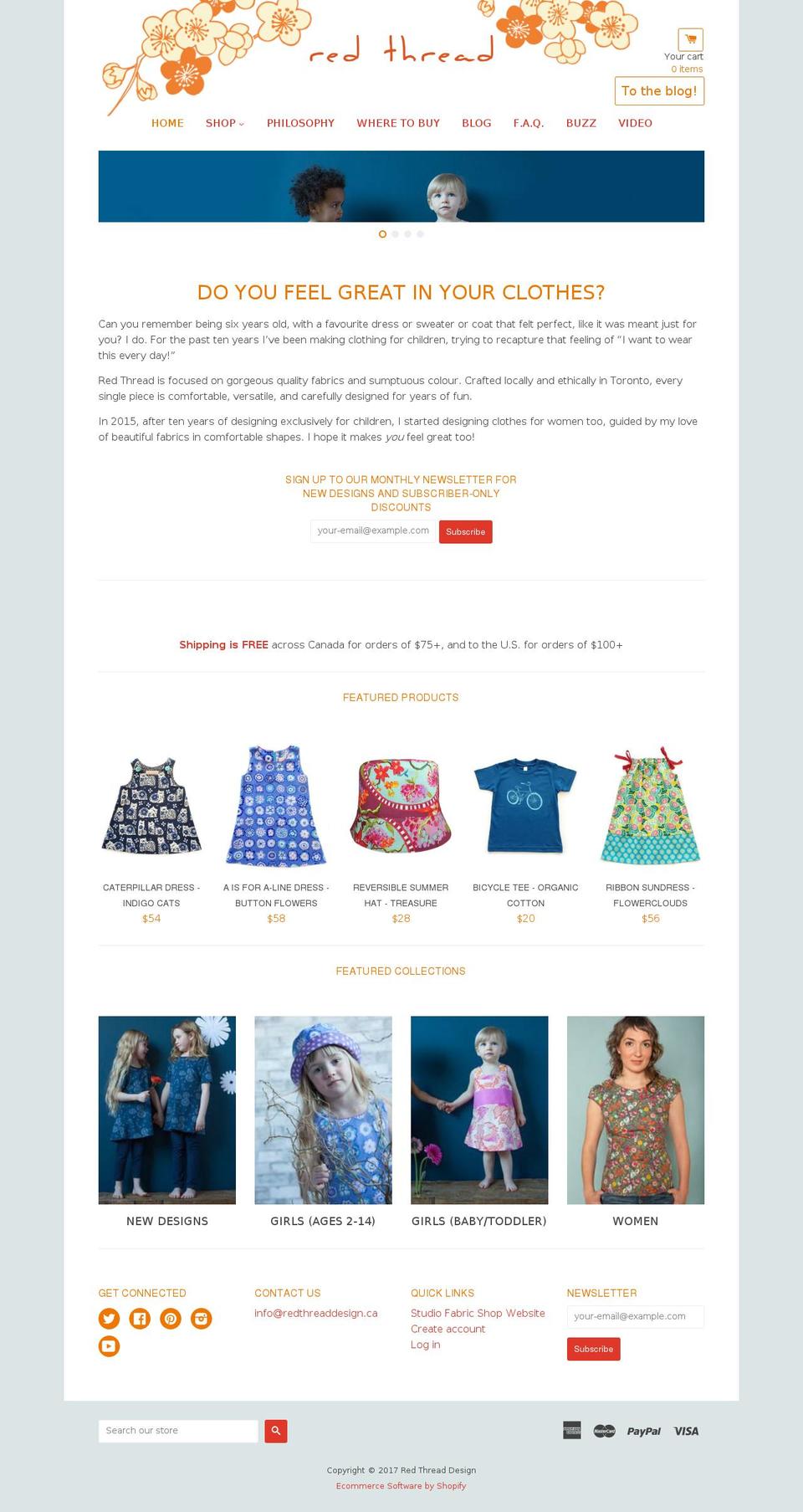 redthreaddesign.ca shopify website screenshot