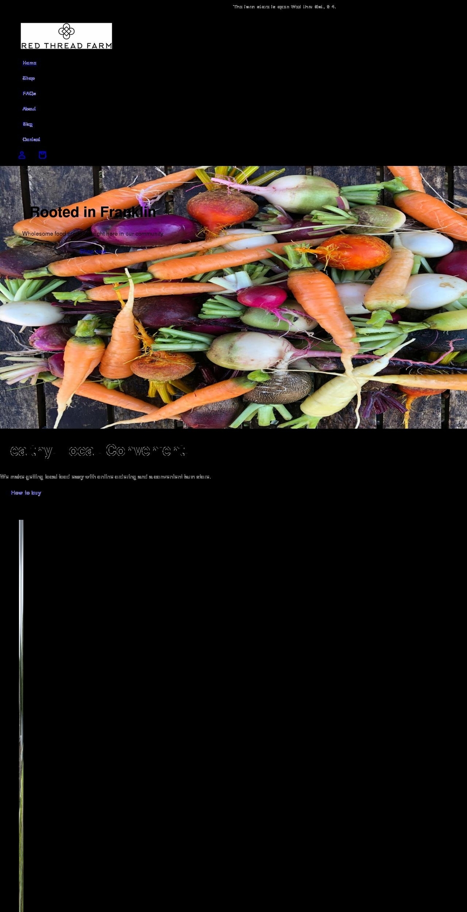 redthreadfarm.com shopify website screenshot