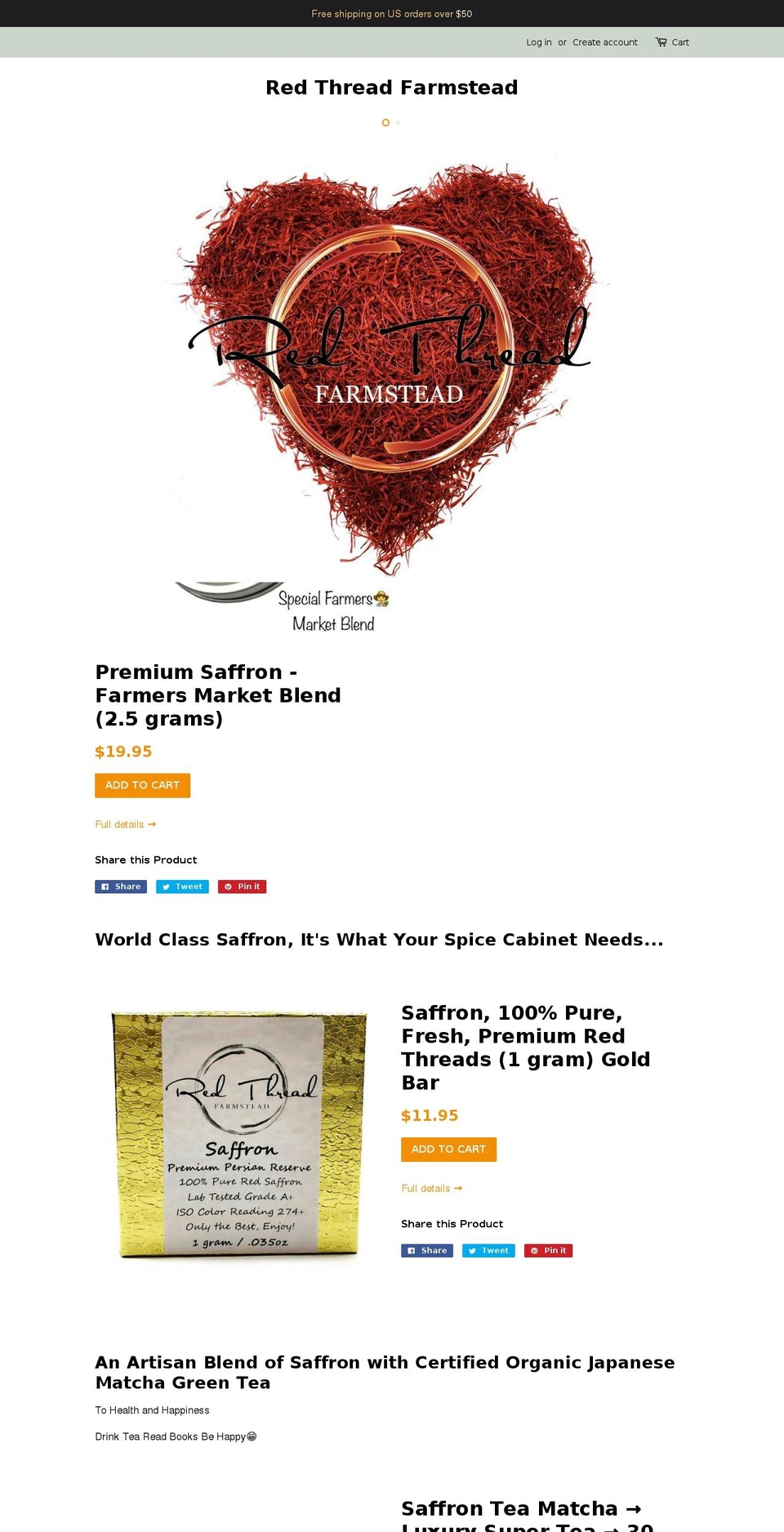 redthreadfarmstead.com shopify website screenshot
