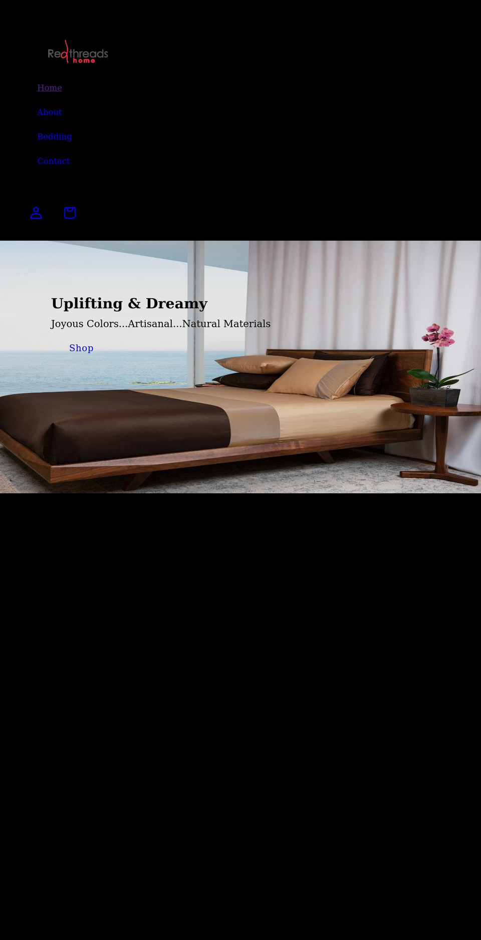 redthreadslinens.com shopify website screenshot