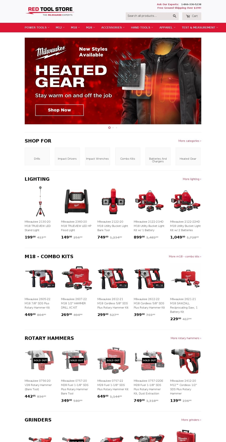 warehouse Shopify theme site example redtoolstore.com