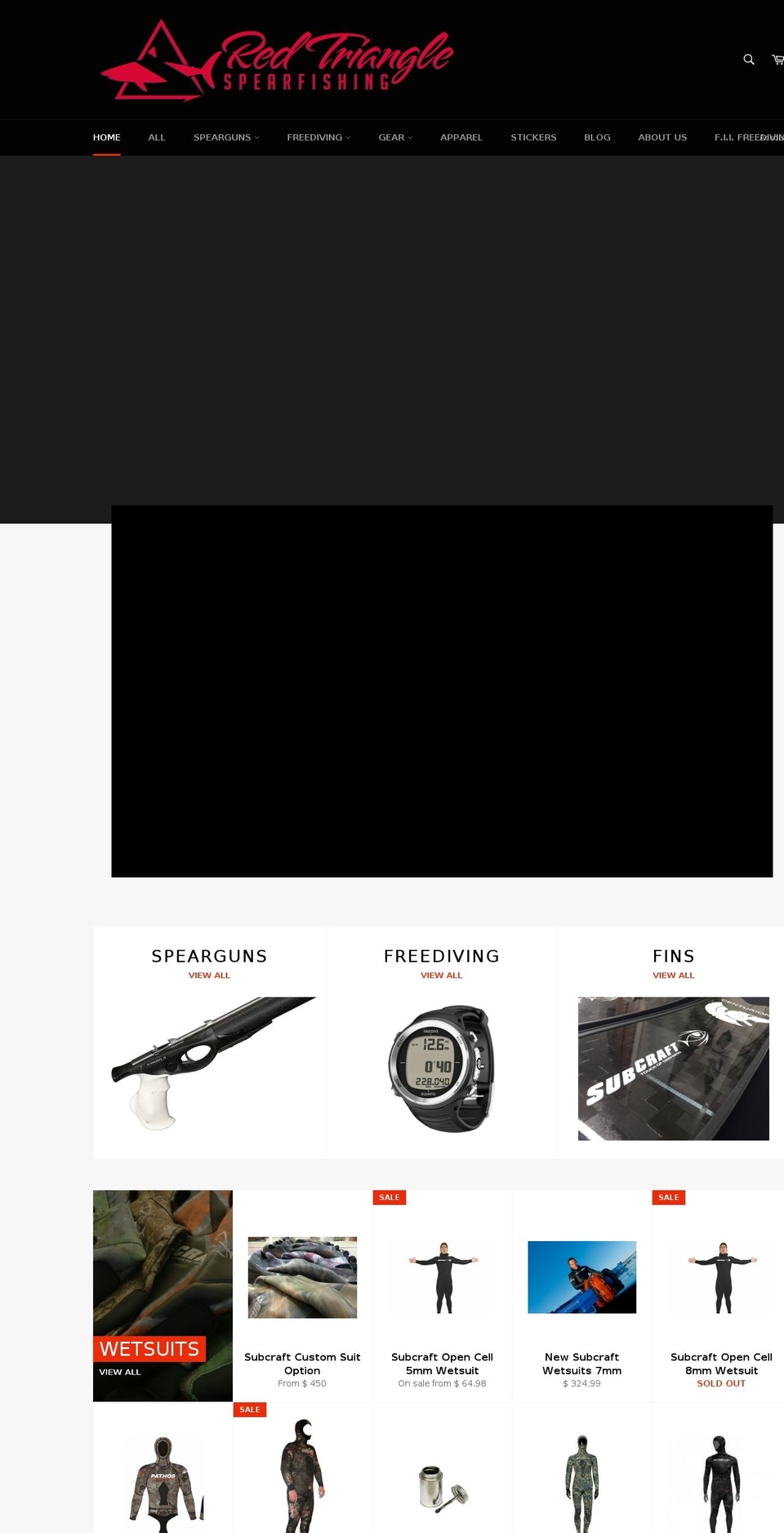 redtrianglespearfishing.com — Shopify storefront screenshot