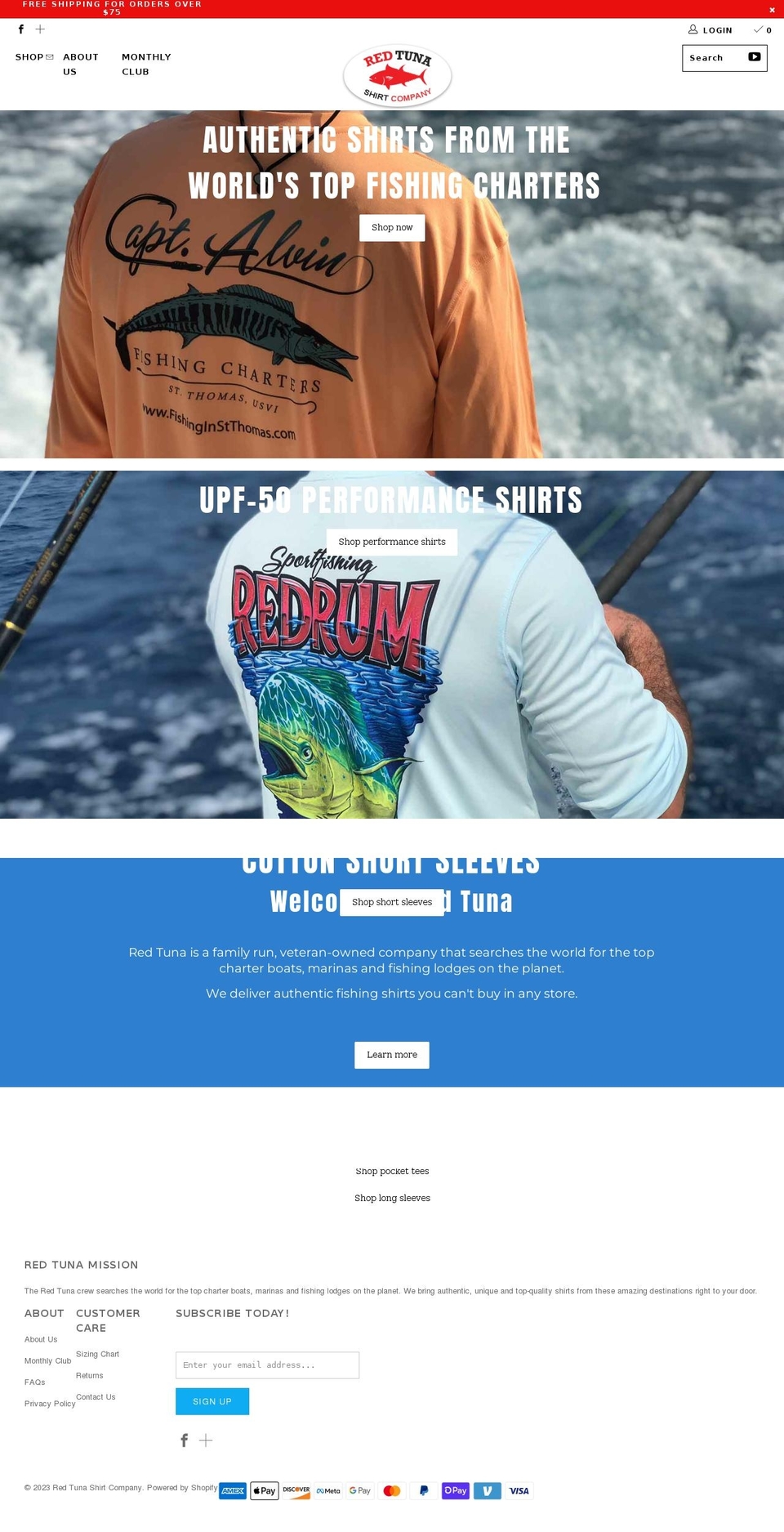 redtunagear.com — Shopify storefront screenshot