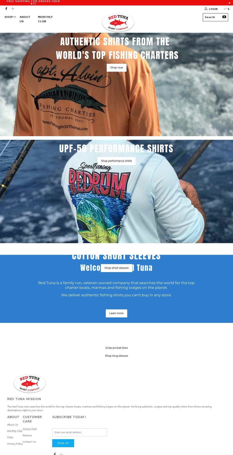 redtunagear.net shopify website screenshot