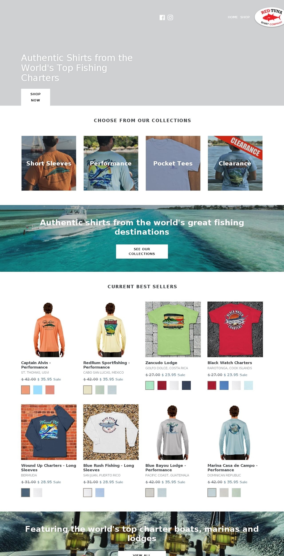 redtunashirtcompany.com — Shopify storefront screenshot
