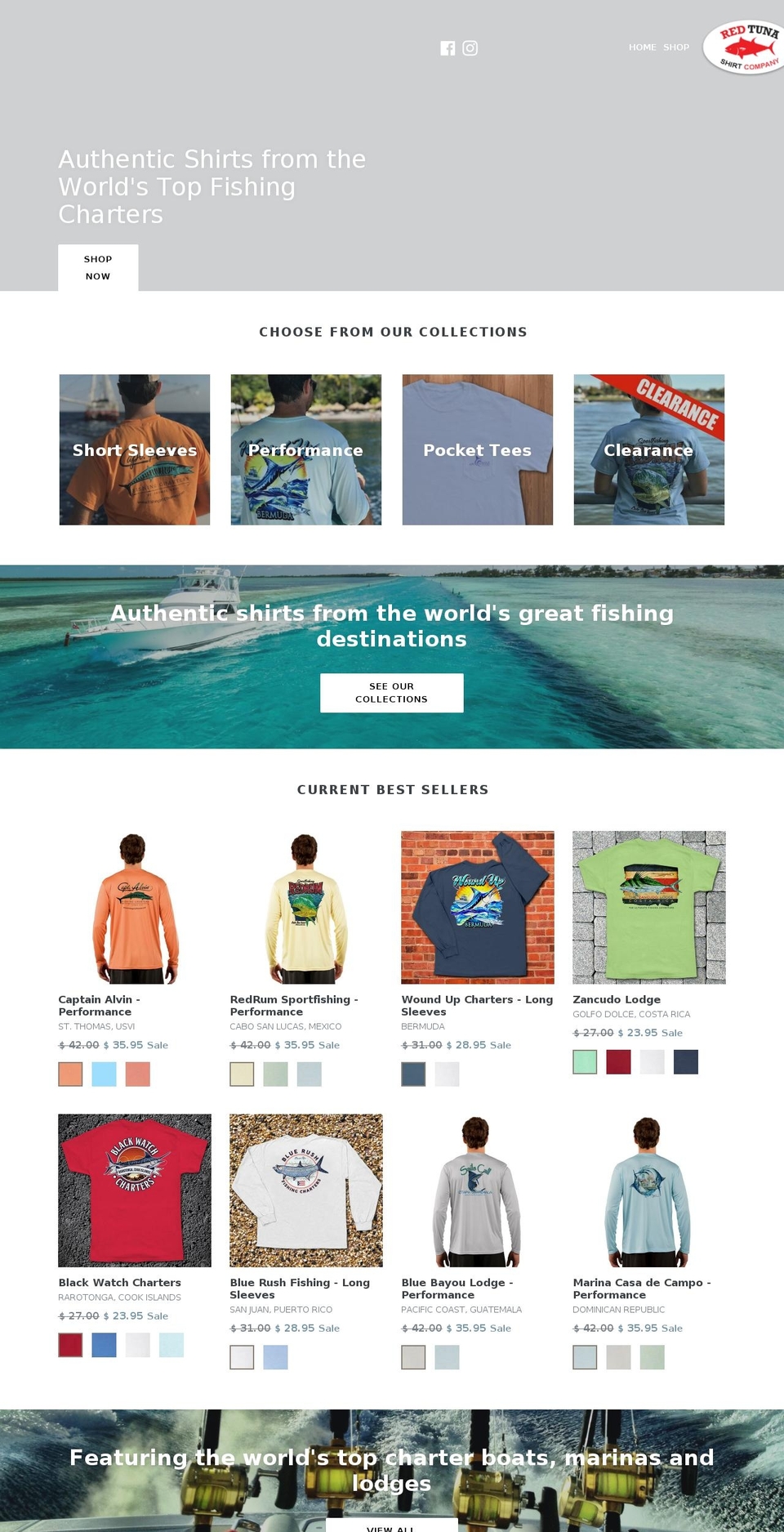 redtunashirts.com shopify website screenshot