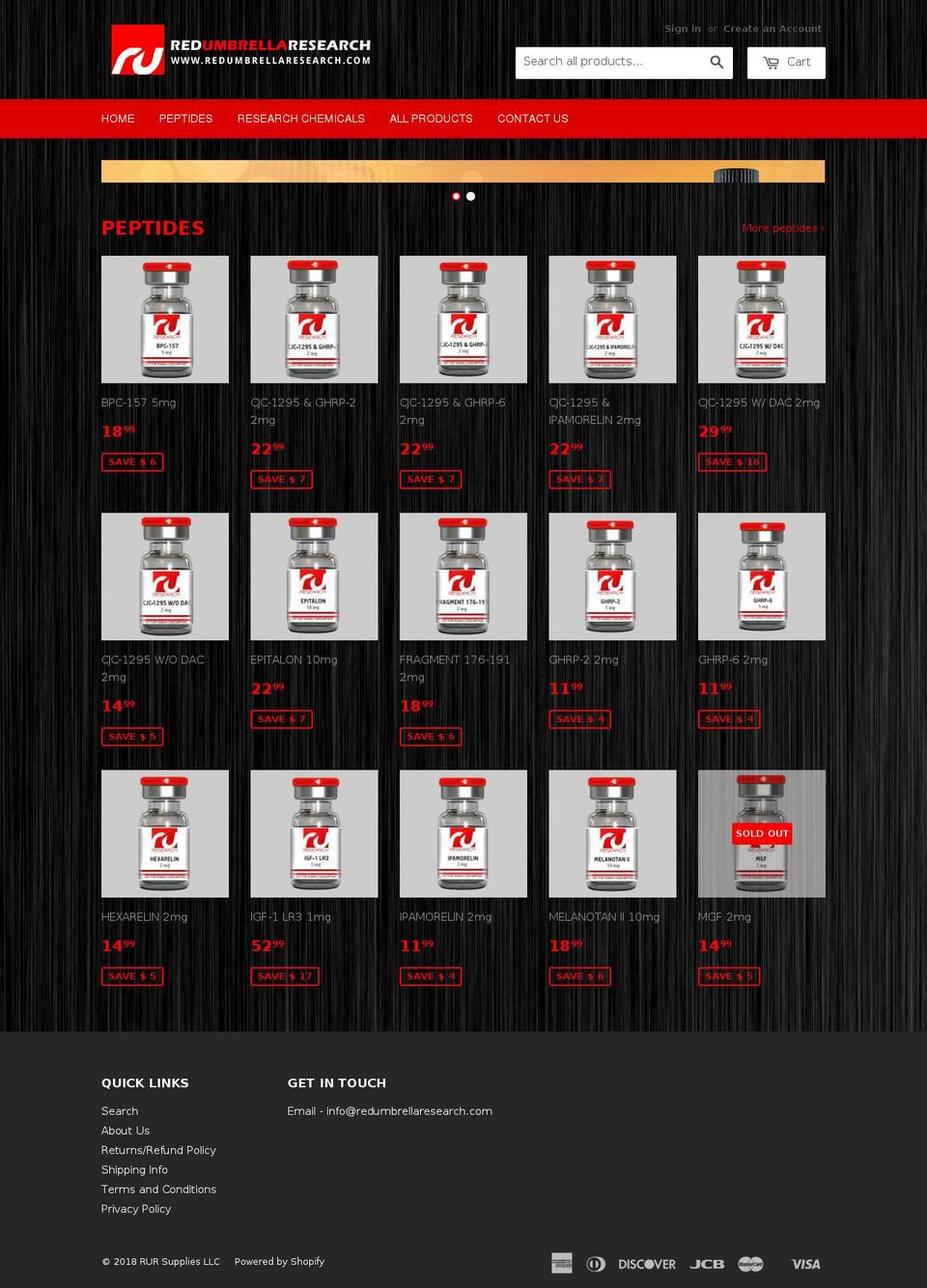 redumbrellaresearch.com shopify website screenshot