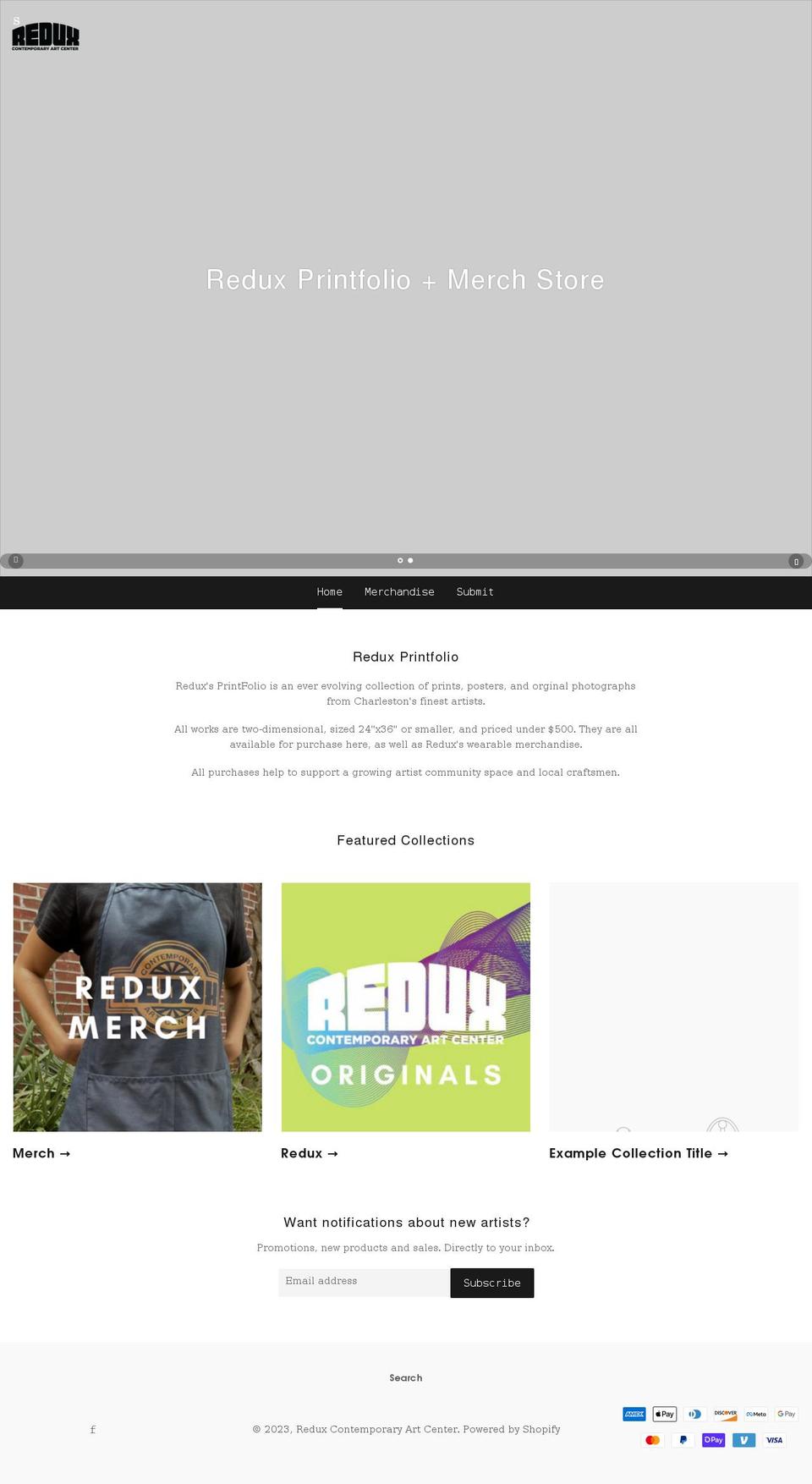 redux-contemporary-art-center.myshopify.com shopify website screenshot