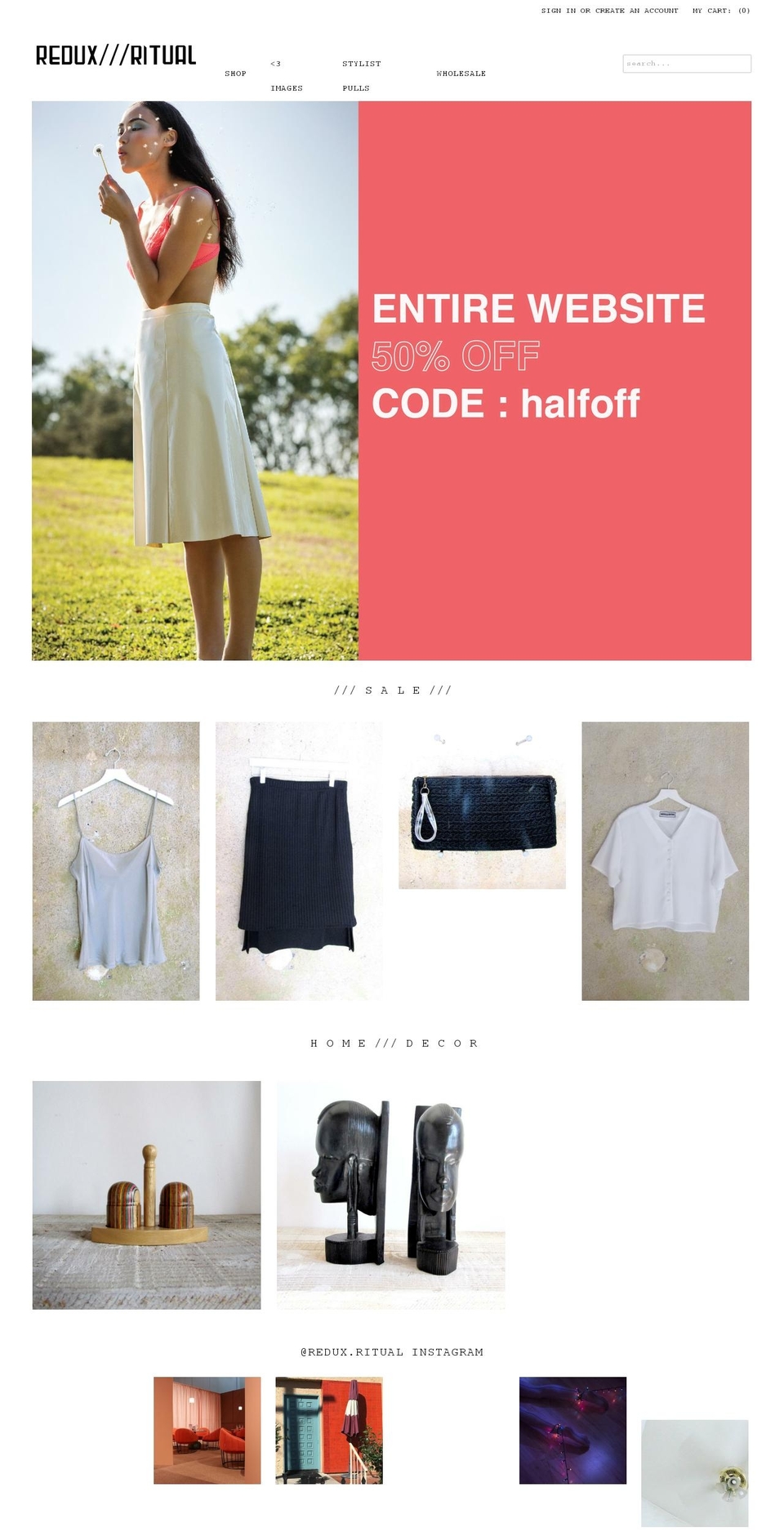 reduxritual.com shopify website screenshot
