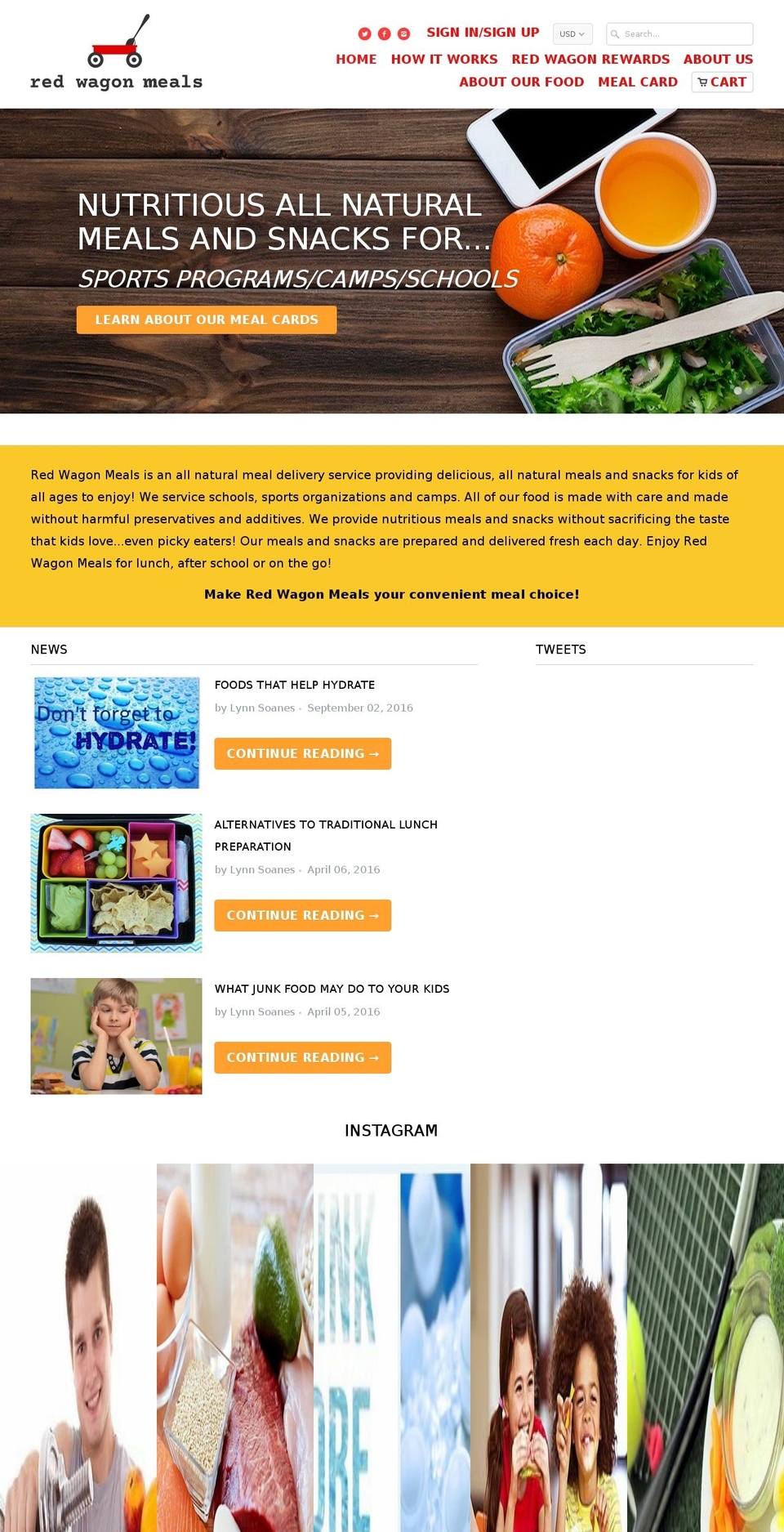 redwagonmeals.com shopify website screenshot