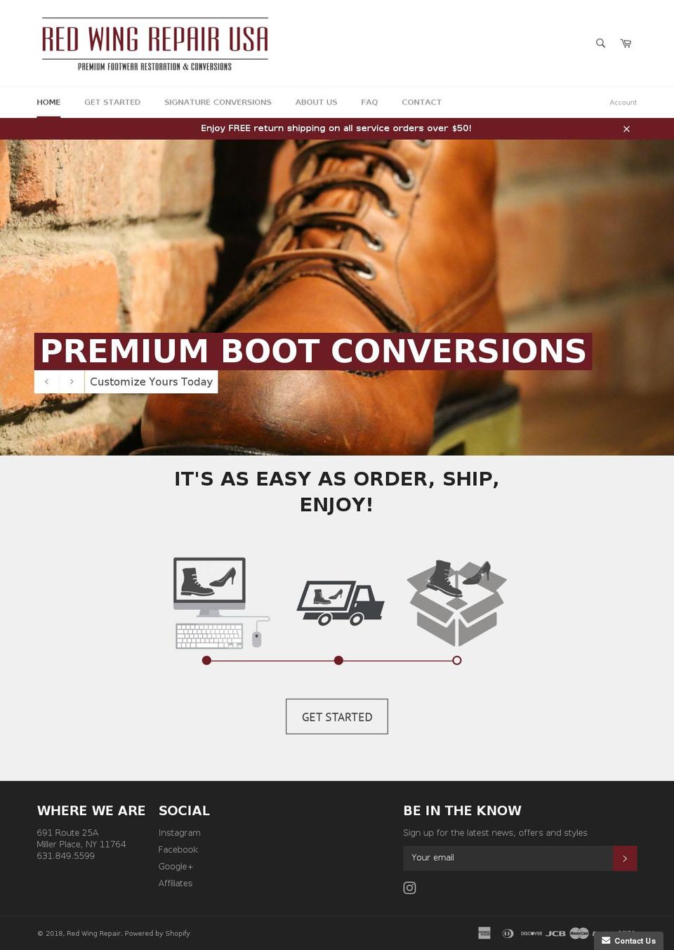 redwingrepairusa.com shopify website screenshot