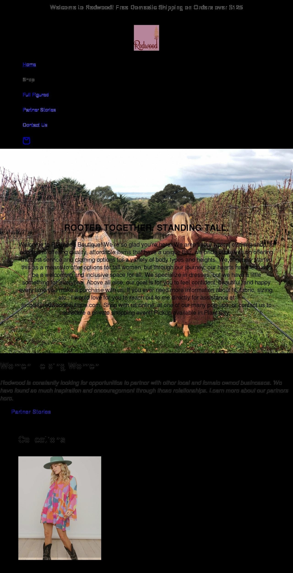 redwoodboutique.com shopify website screenshot