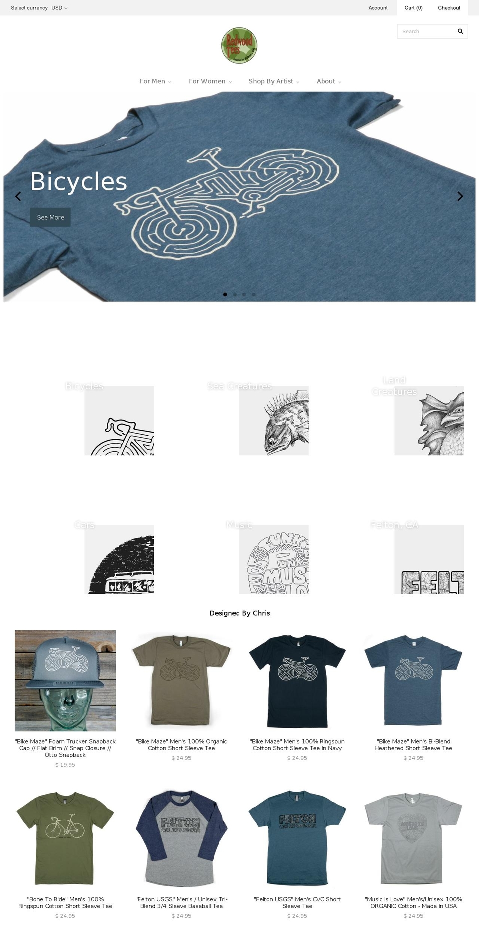 redwoodclothing.com — Shopify storefront screenshot