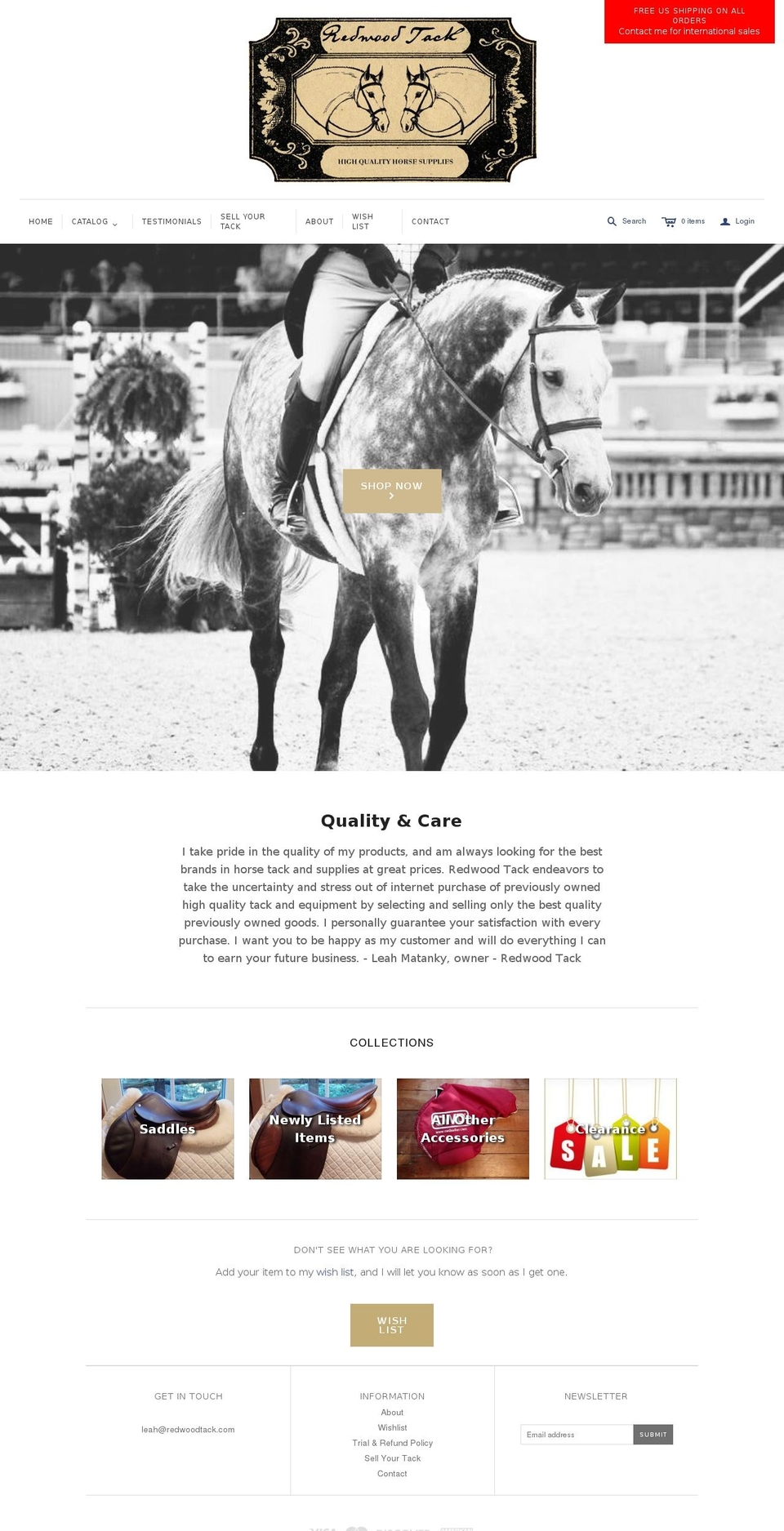 redwoodtack.com shopify website screenshot