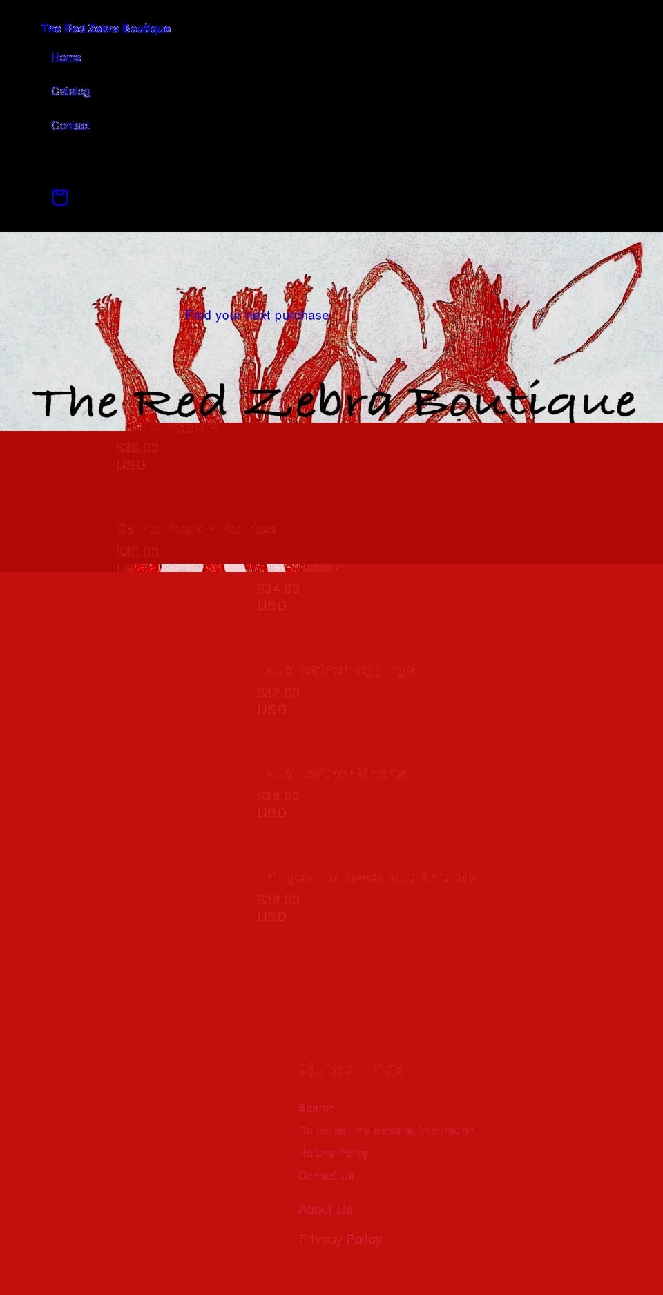 redzebraboutique.com shopify website screenshot