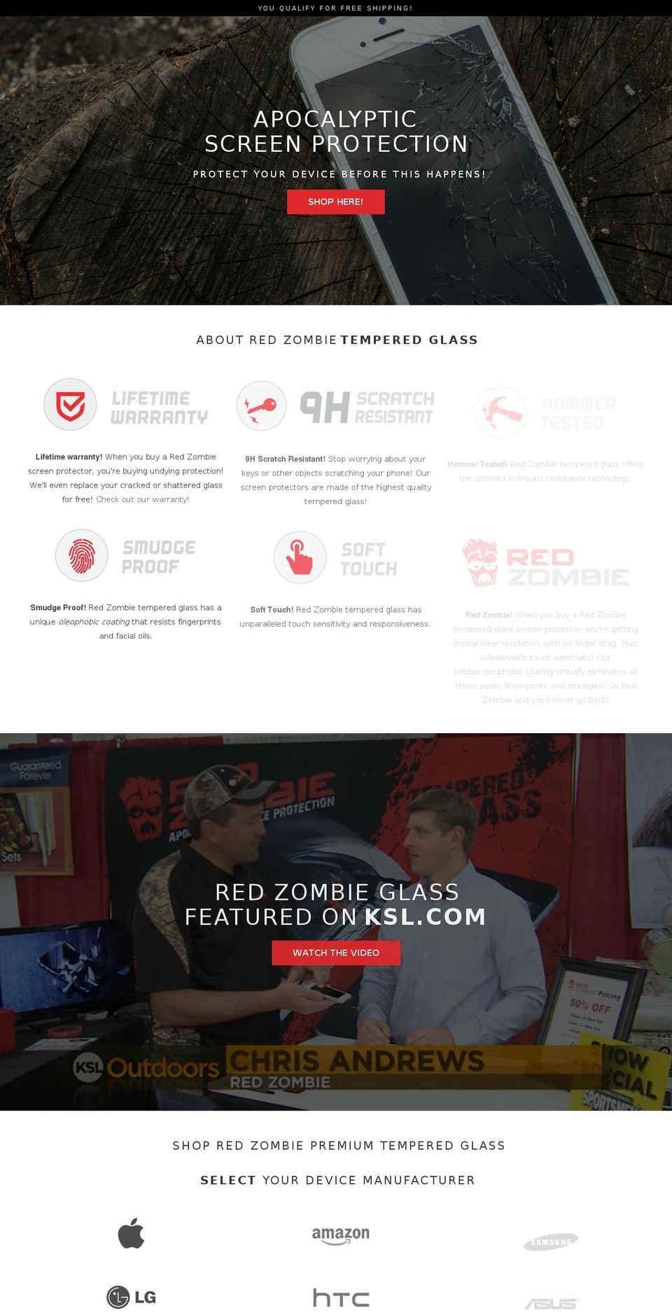 redzombie.com shopify website screenshot