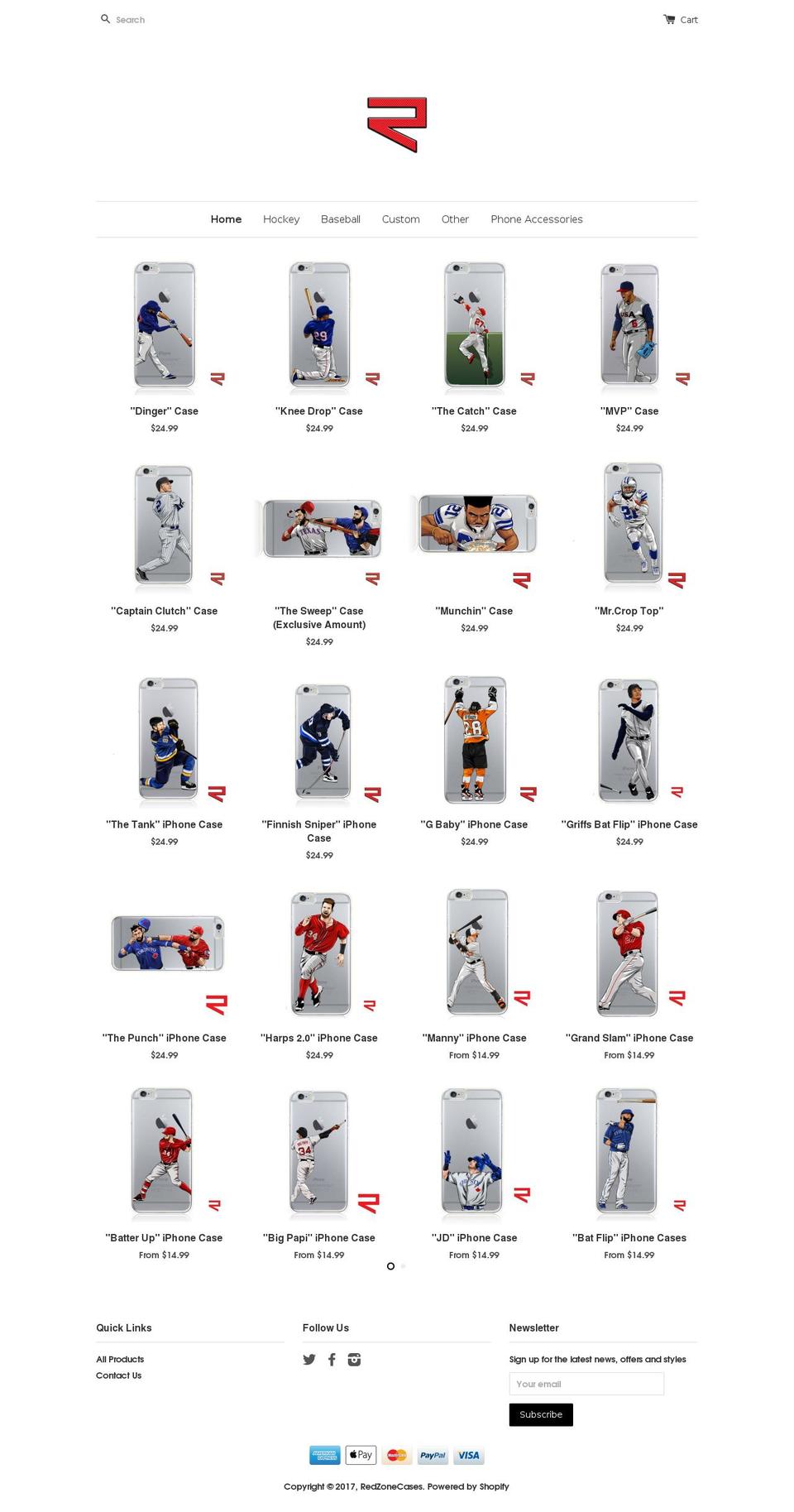 redzonecases.com shopify website screenshot