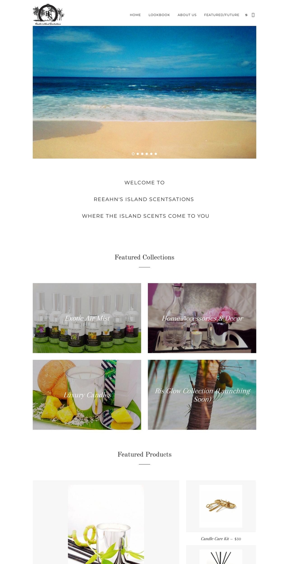 reeahns-island-scentsations.myshopify.com shopify website screenshot