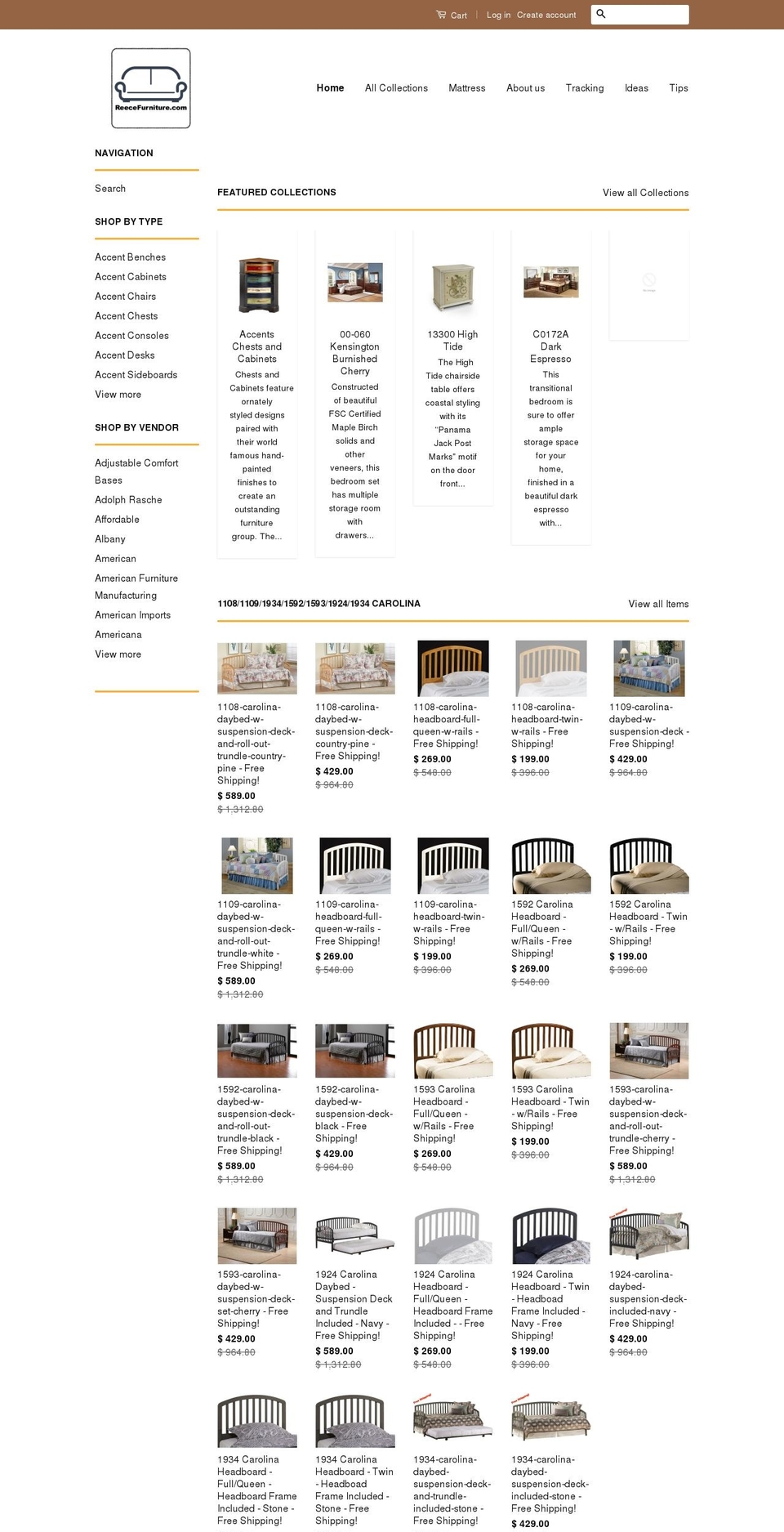reecefurniture.com shopify website screenshot