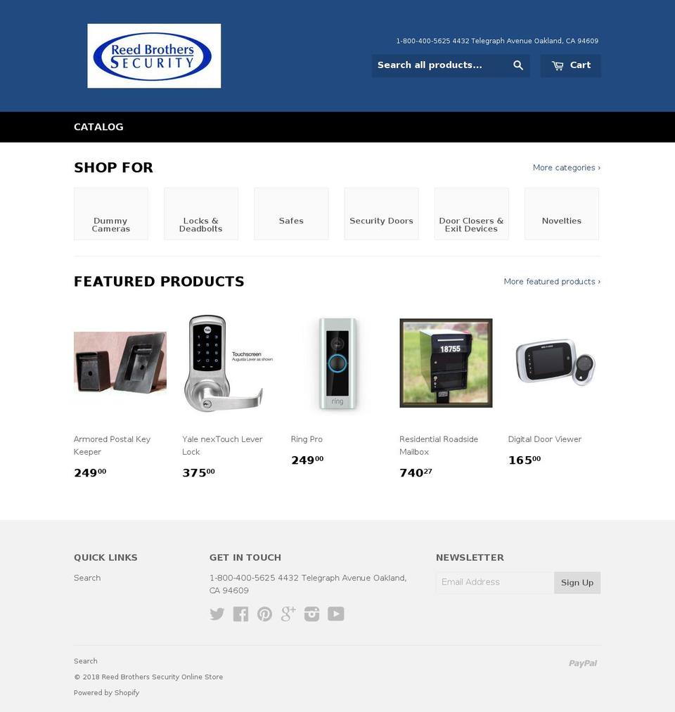 reed-brothers-security-online-store.myshopify.com shopify website screenshot