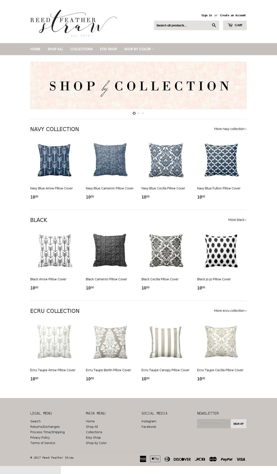 reedfeatherstraw.com shopify website screenshot