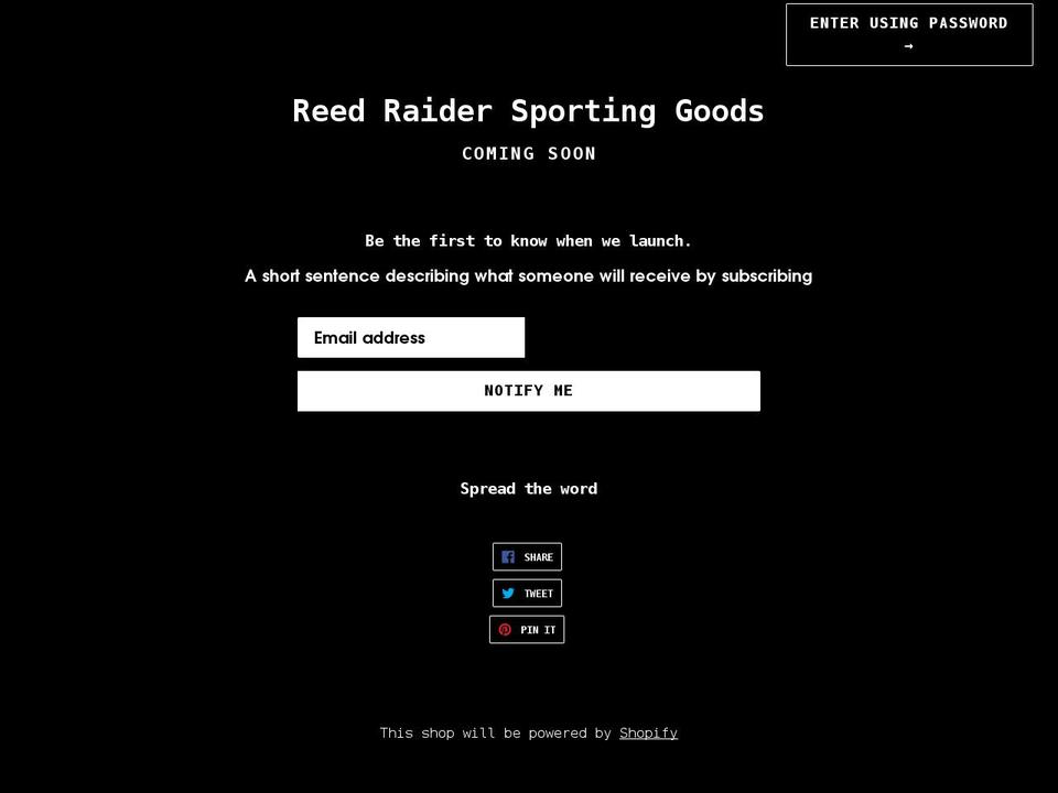 reedraidersg.com shopify website screenshot