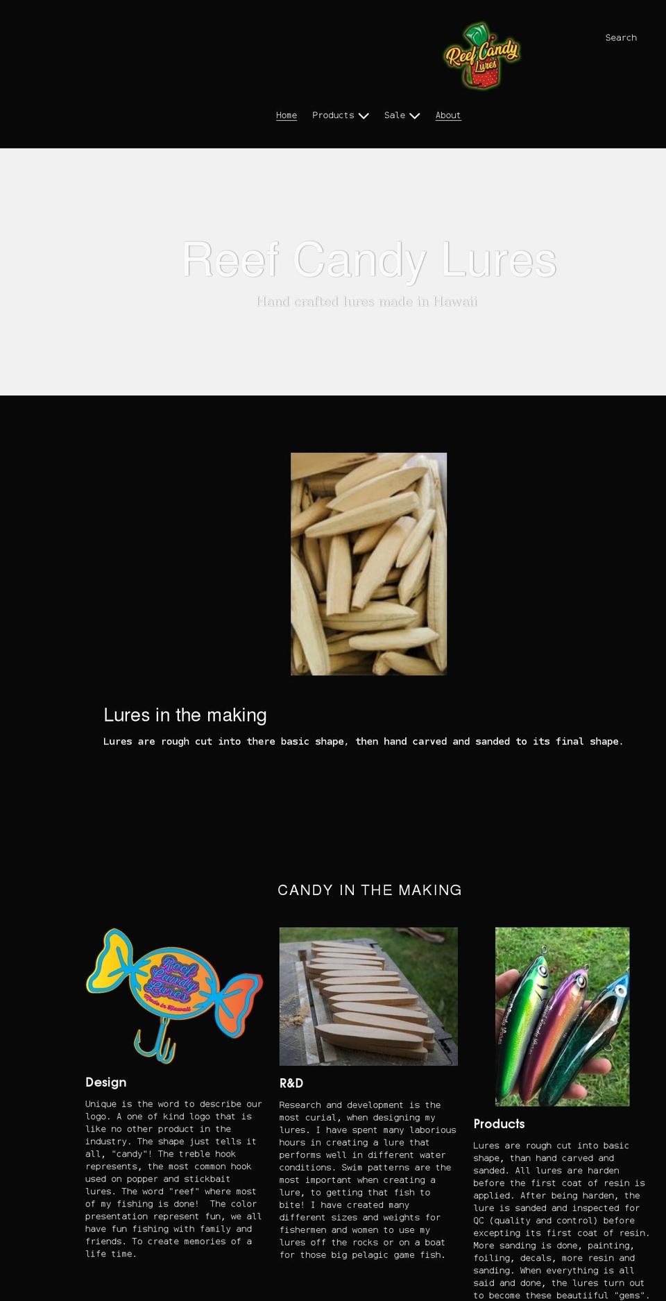 reefcandylures.com shopify website screenshot