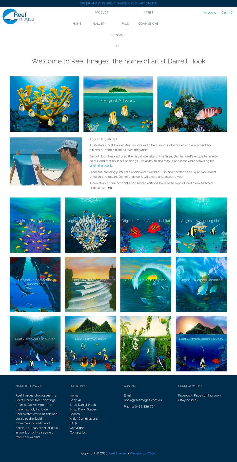 reefimages.com.au shopify website screenshot