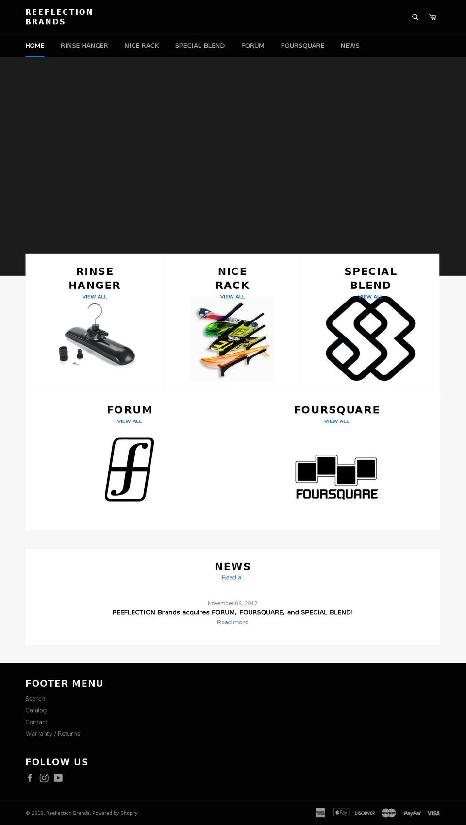 reeflection.com shopify website screenshot