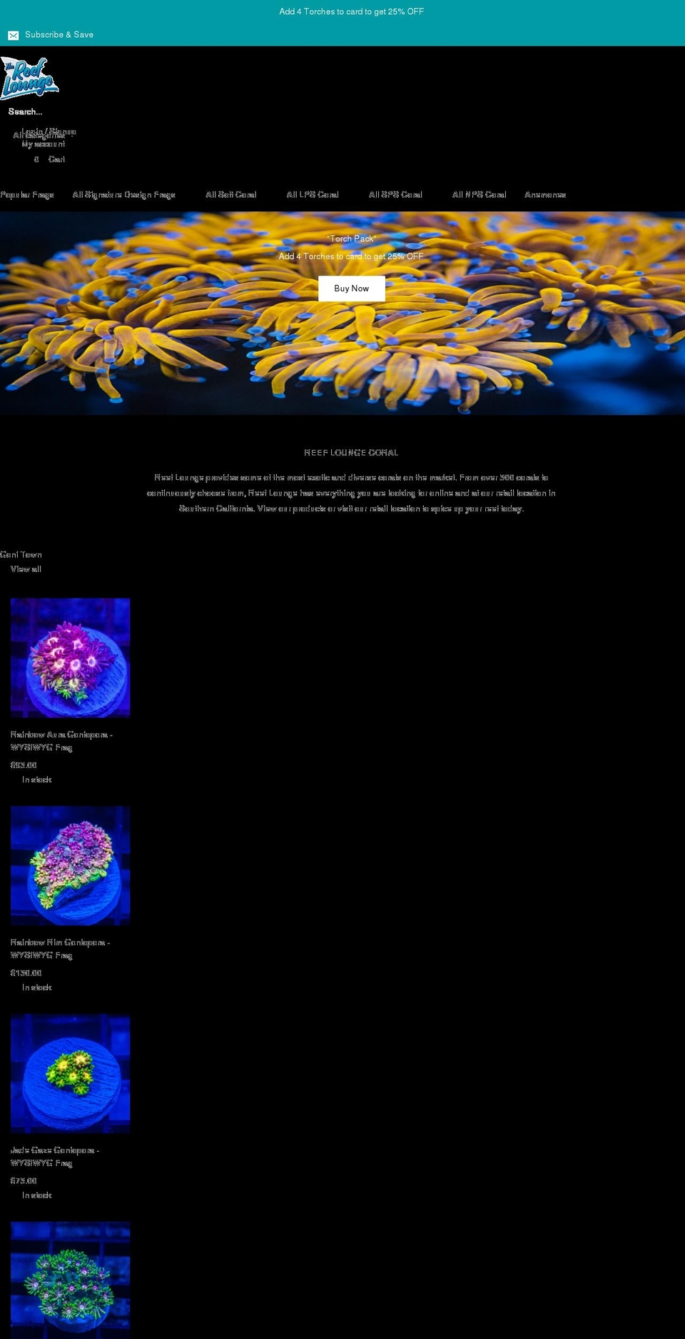 reefloungecoral.com shopify website screenshot