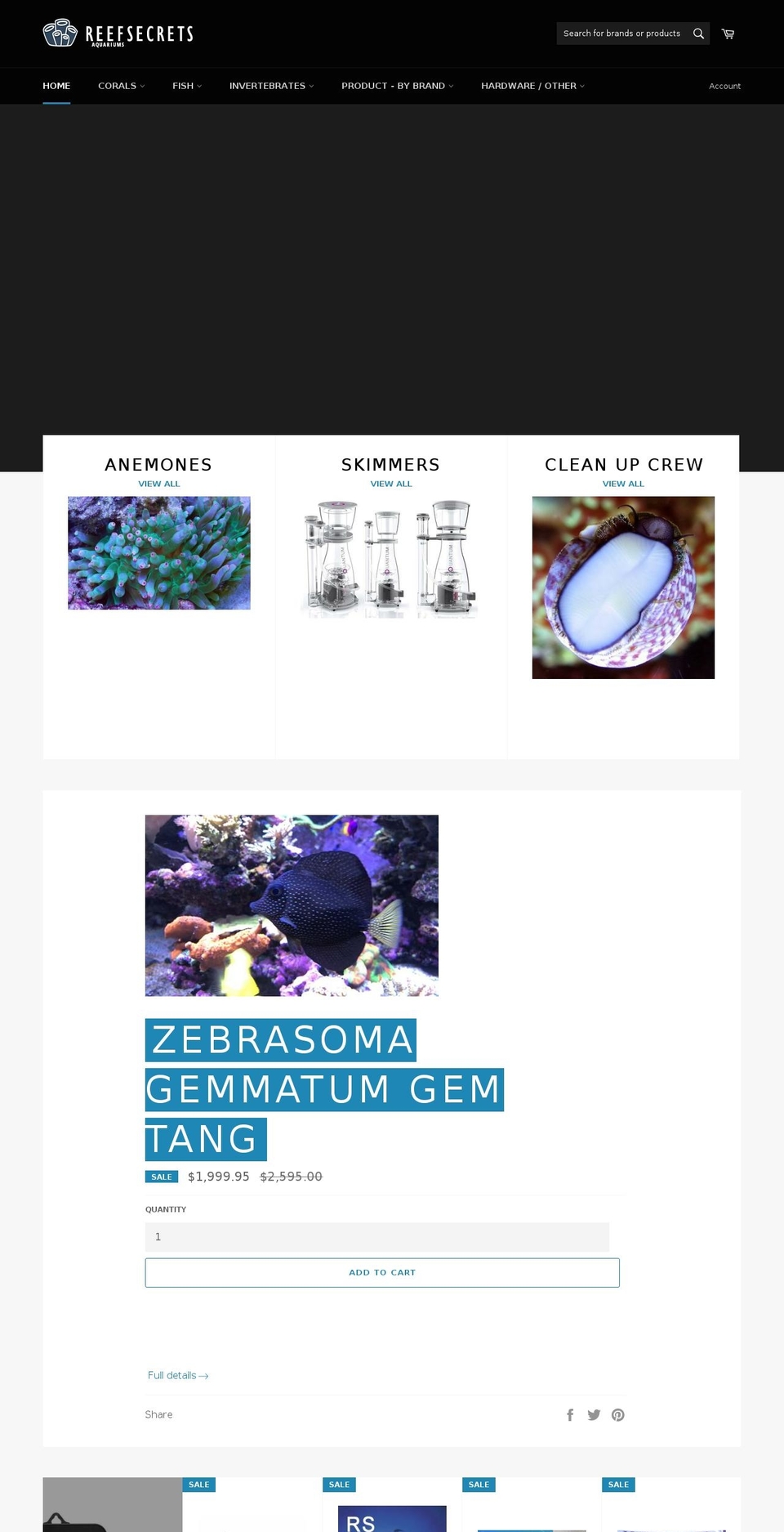 reefsecrets.com.au shopify website screenshot