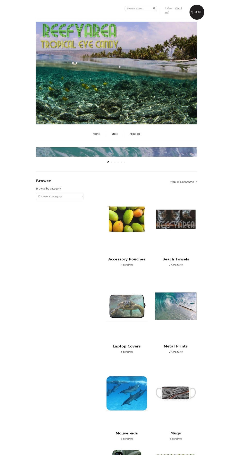 reefyarea.com shopify website screenshot