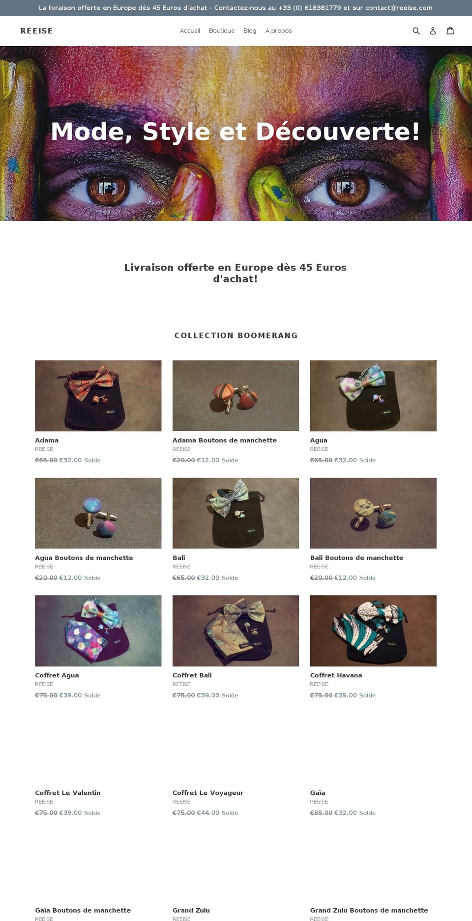 reeise.com — Shopify storefront screenshot