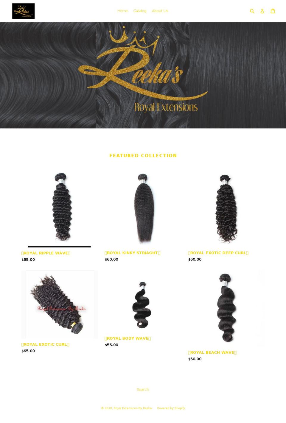 reekashairboutique.com — Shopify storefront screenshot