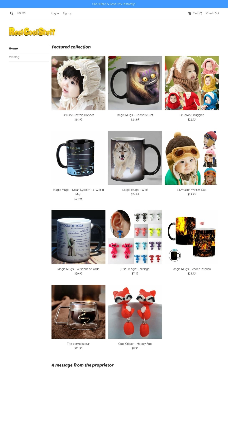 reel-cool-stuff.com — Shopify storefront screenshot