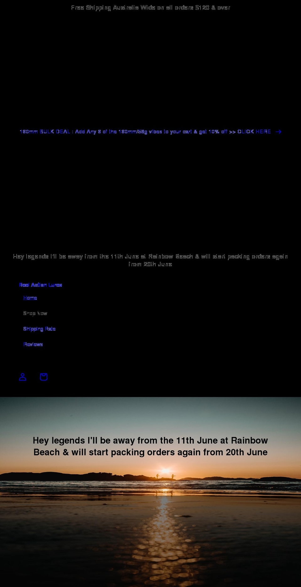 reelactionluresqld.com shopify website screenshot