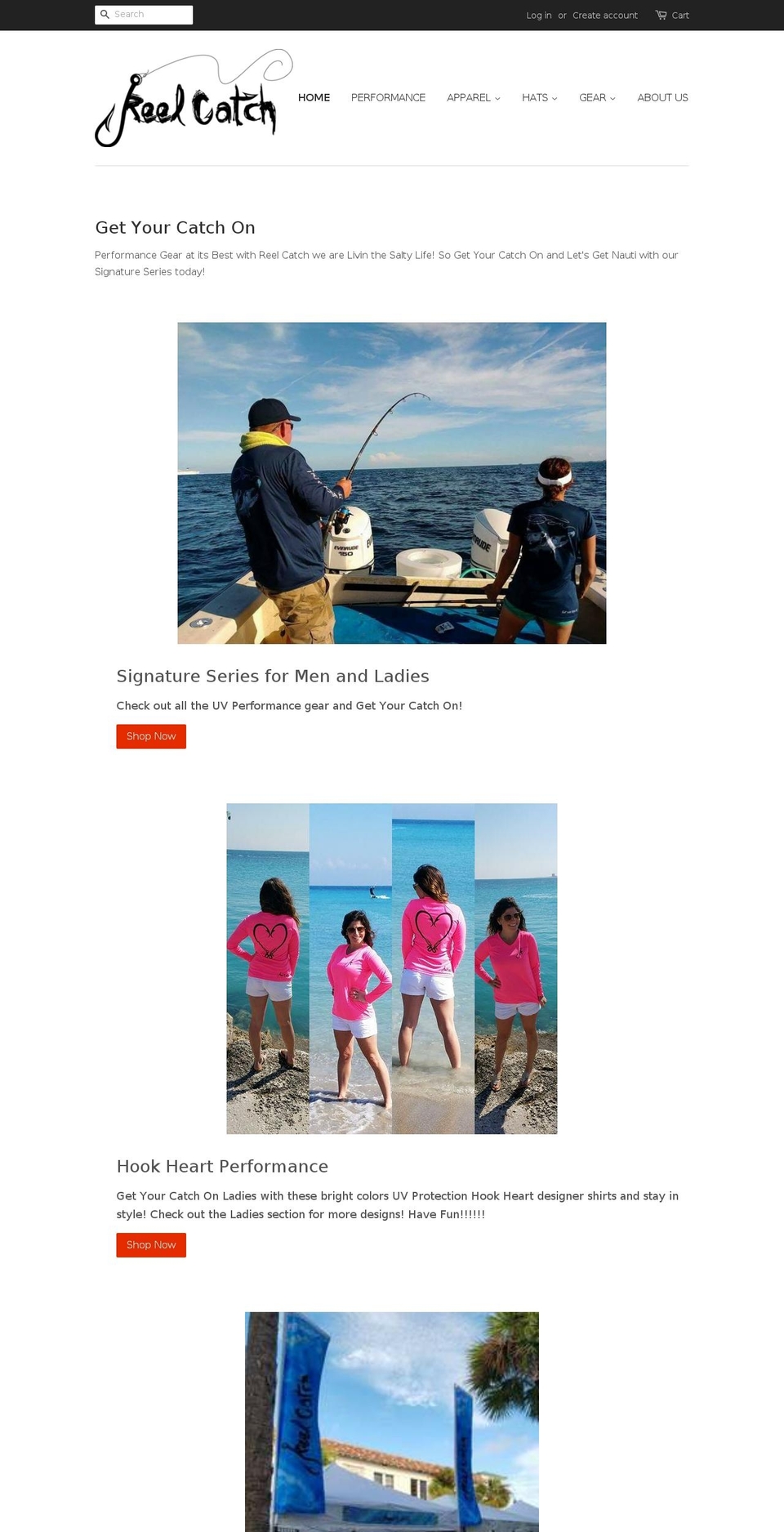 reelcatchapparel.com shopify website screenshot