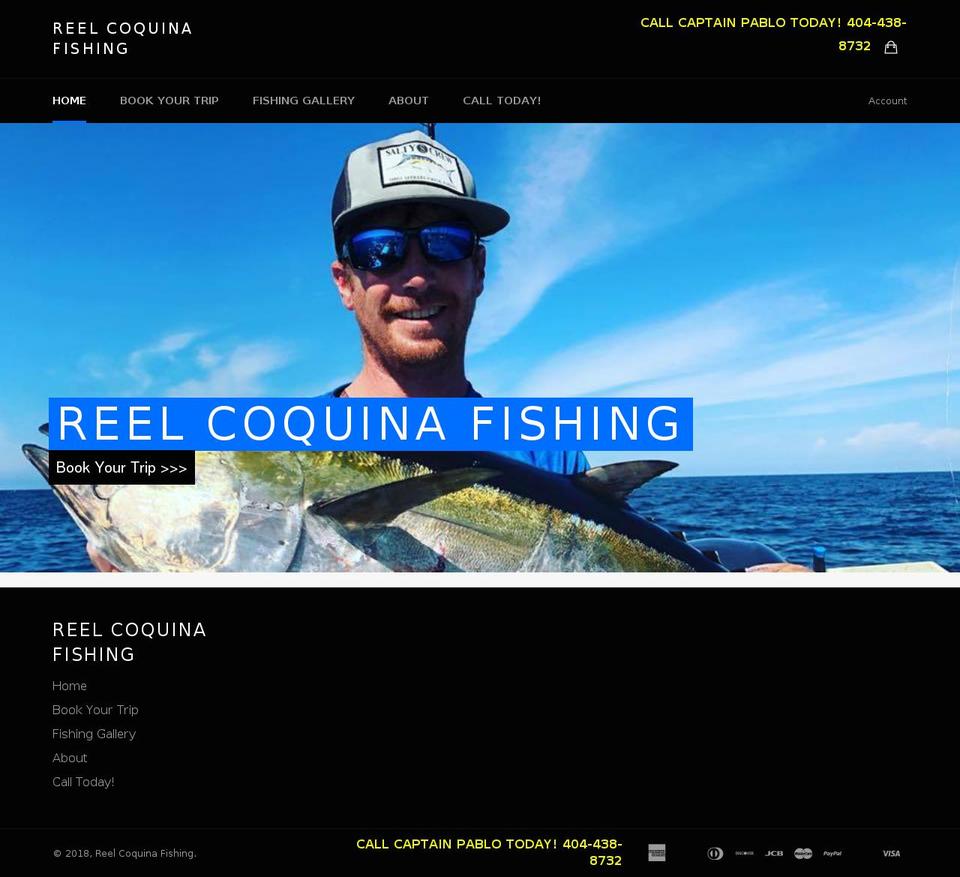 reelcoquinakeyfishing.com — Shopify storefront screenshot